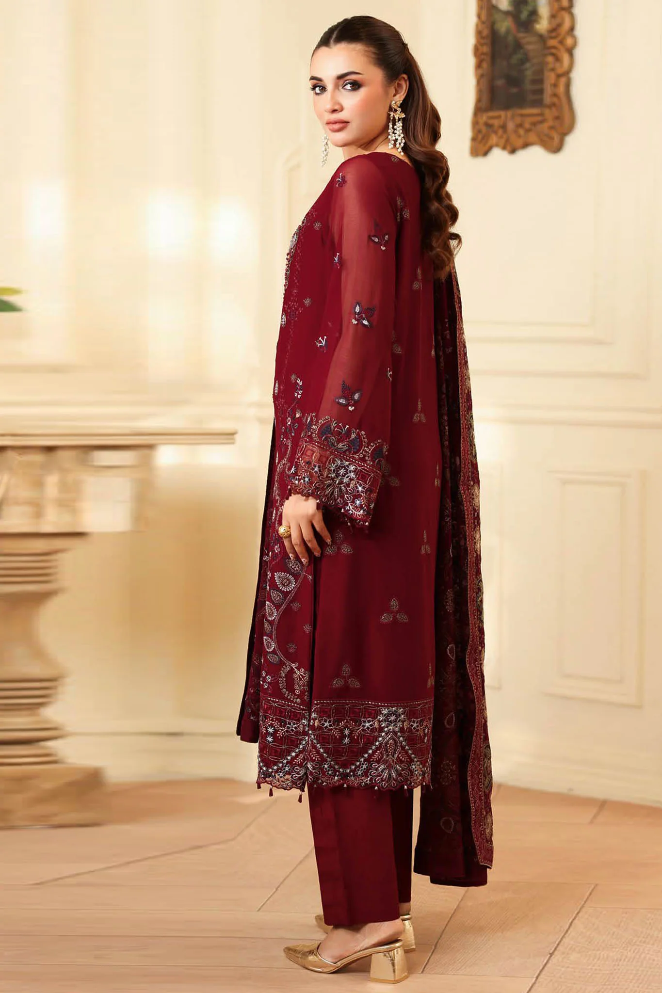 Dastan by Ramsha Unstitched 3 Piece Formals Vol-04 Suit-T-404 - Image 3