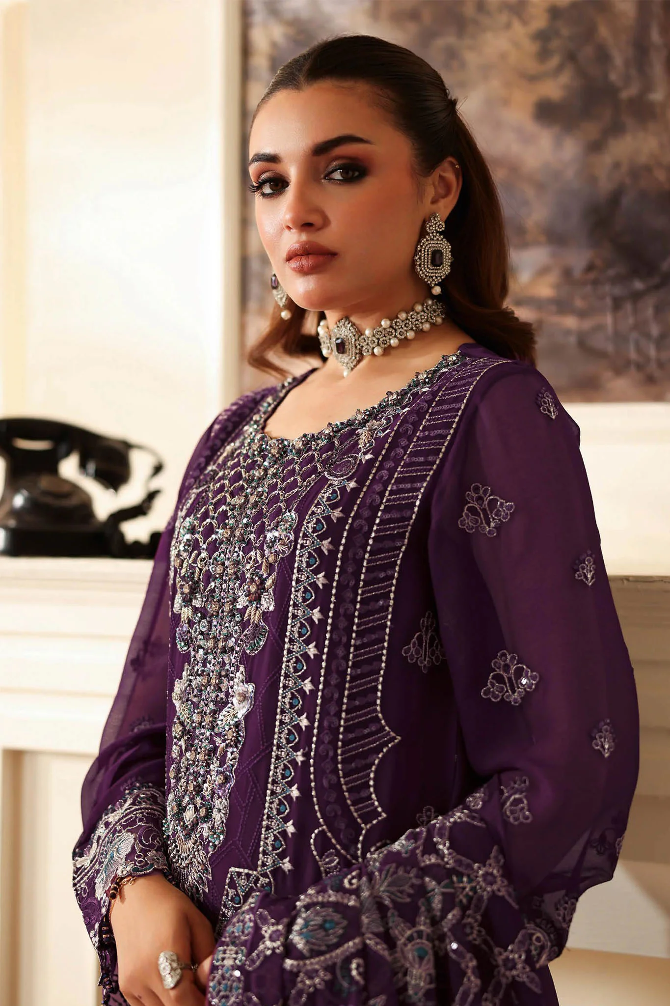 Dastan by Ramsha Unstitched 3 Piece Formals Vol-04 Suit-T-406 - Image 2