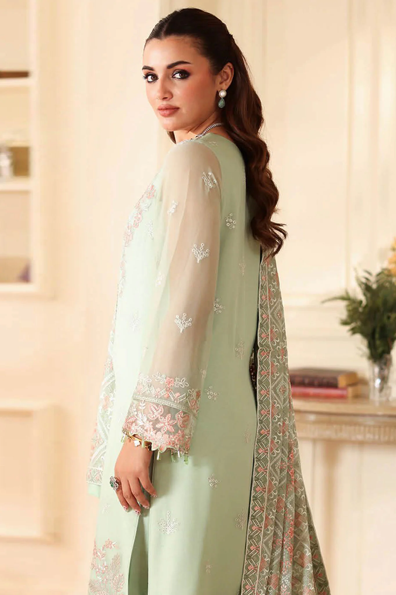 Dastan by Ramsha Unstitched 3 Piece Formals Vol-04 Suit-T-407 - Image 3