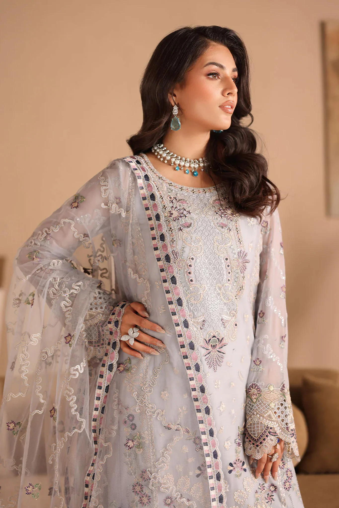 Kashish by Ramsha Unstitched 3 Piece Formals Vol-03 Suit-K-302 - Image 3