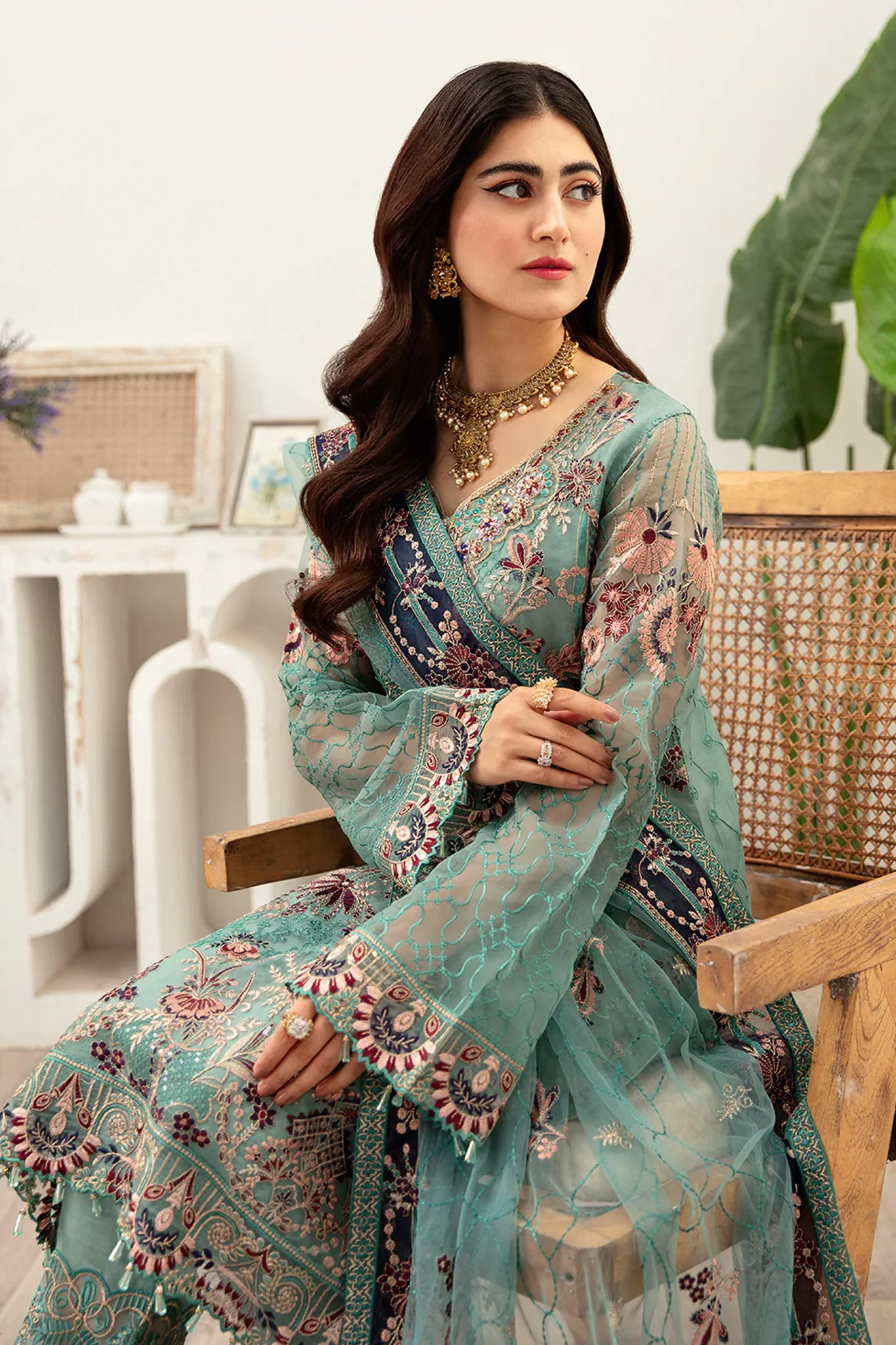 Minhal by Ramsha Unstitched 3 Piece Formals Vol-10 Suit-M-1001 - Image 3