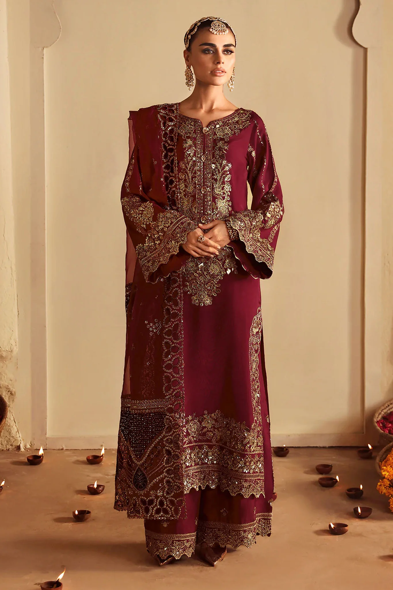 Shagna by Ramsha Unstitched 3 Piece Premium Raw Silk Suit-S-04-Roshan