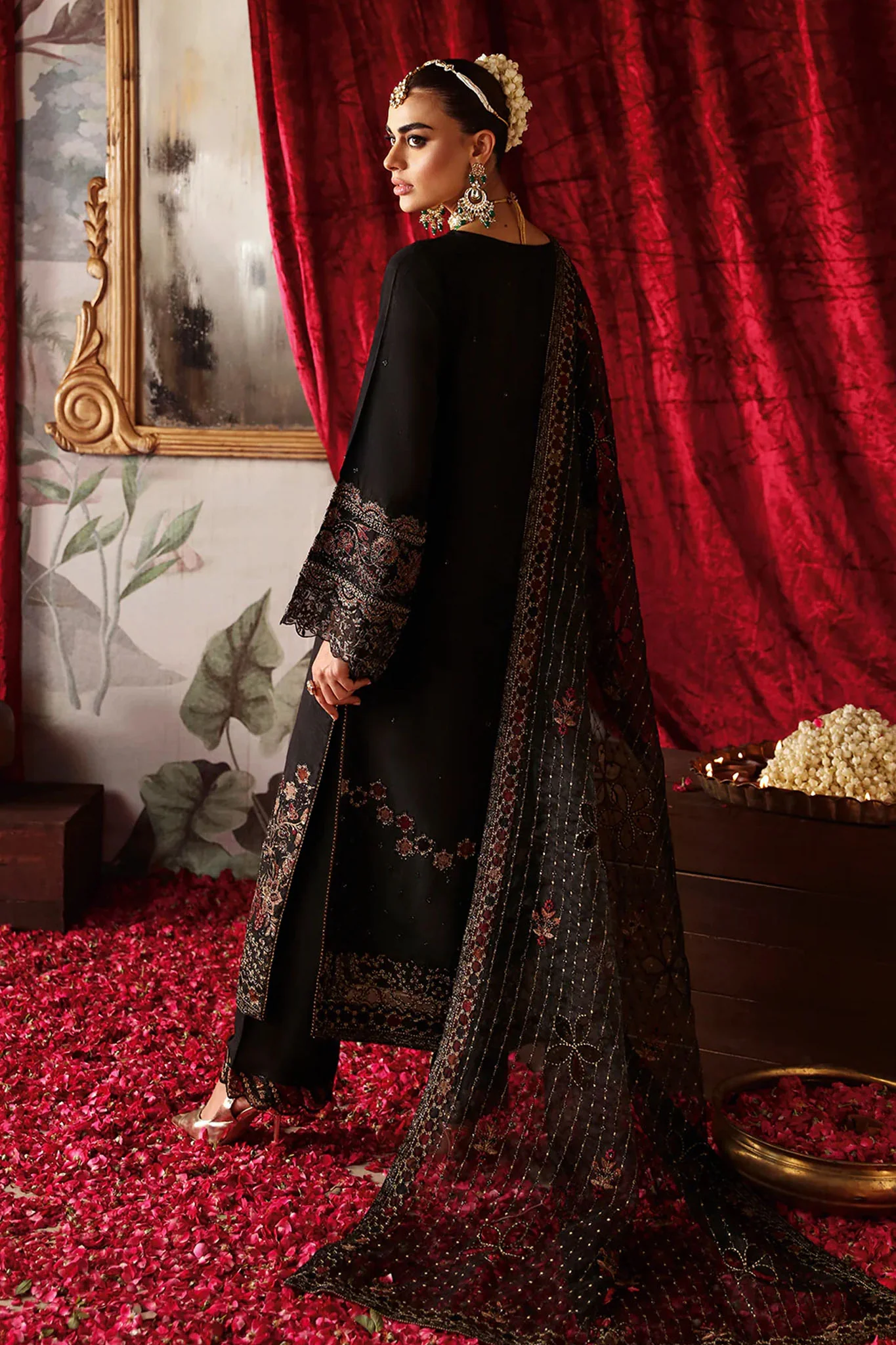 Shagna by Ramsha Unstitched 3 Piece Premium Raw Silk Suit-S-05-Zareen - Image 5
