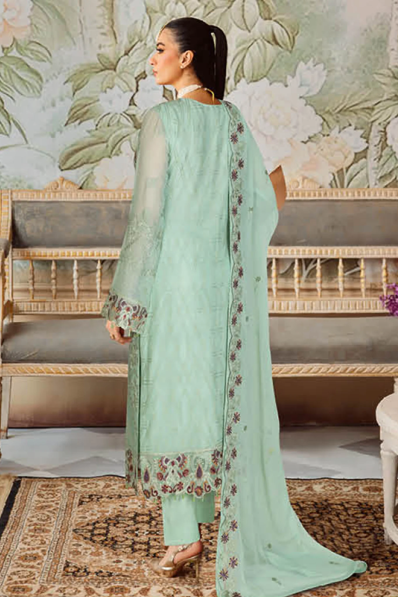 Sangeet by Ramsha Unstitched 3 Piece Chiffon Vol-03 Suit-B-304 - Image 3