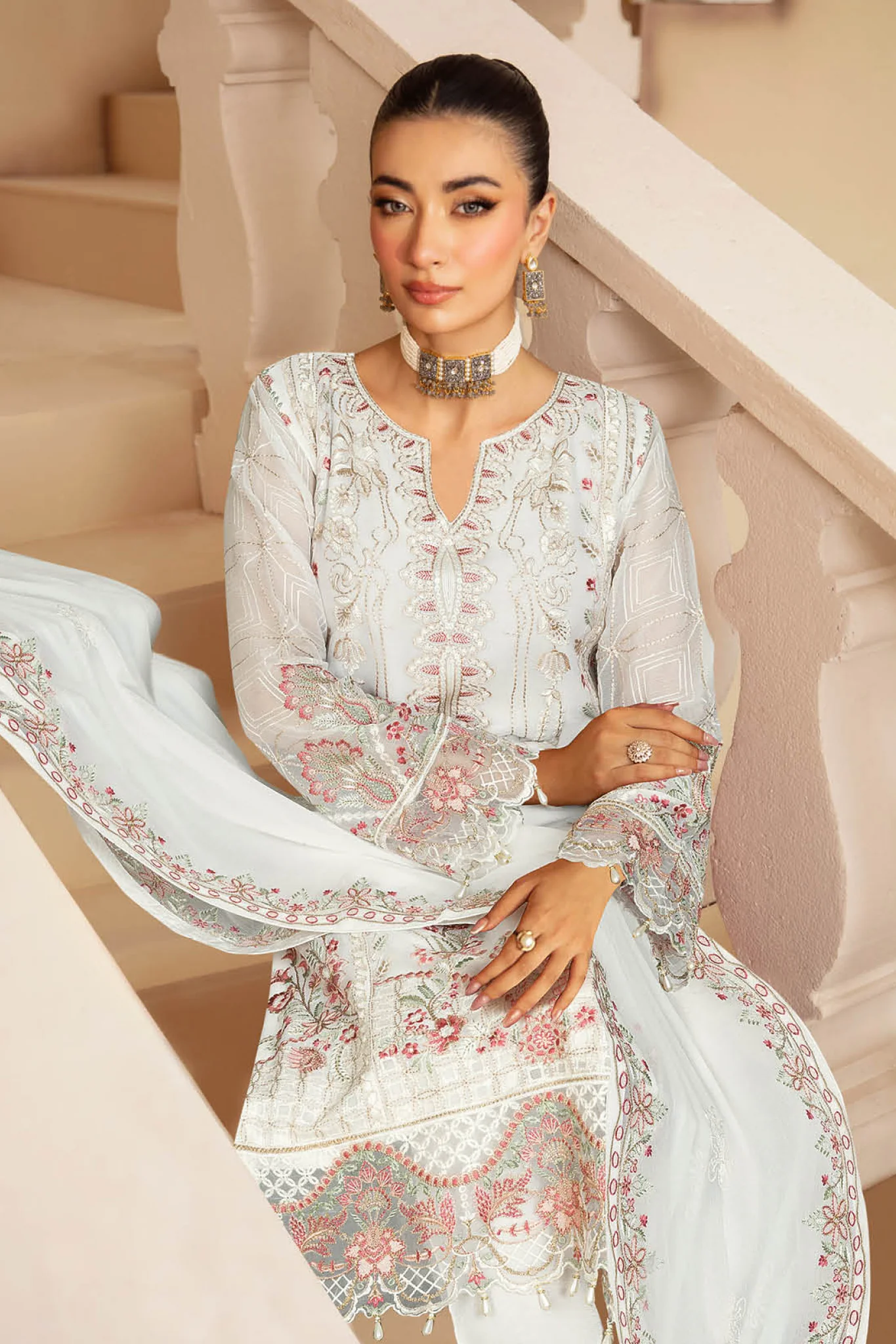 Sangeet by Ramsha Unstitched 3 Piece Chiffon Vol-03 Suit-B-306 - Image 2