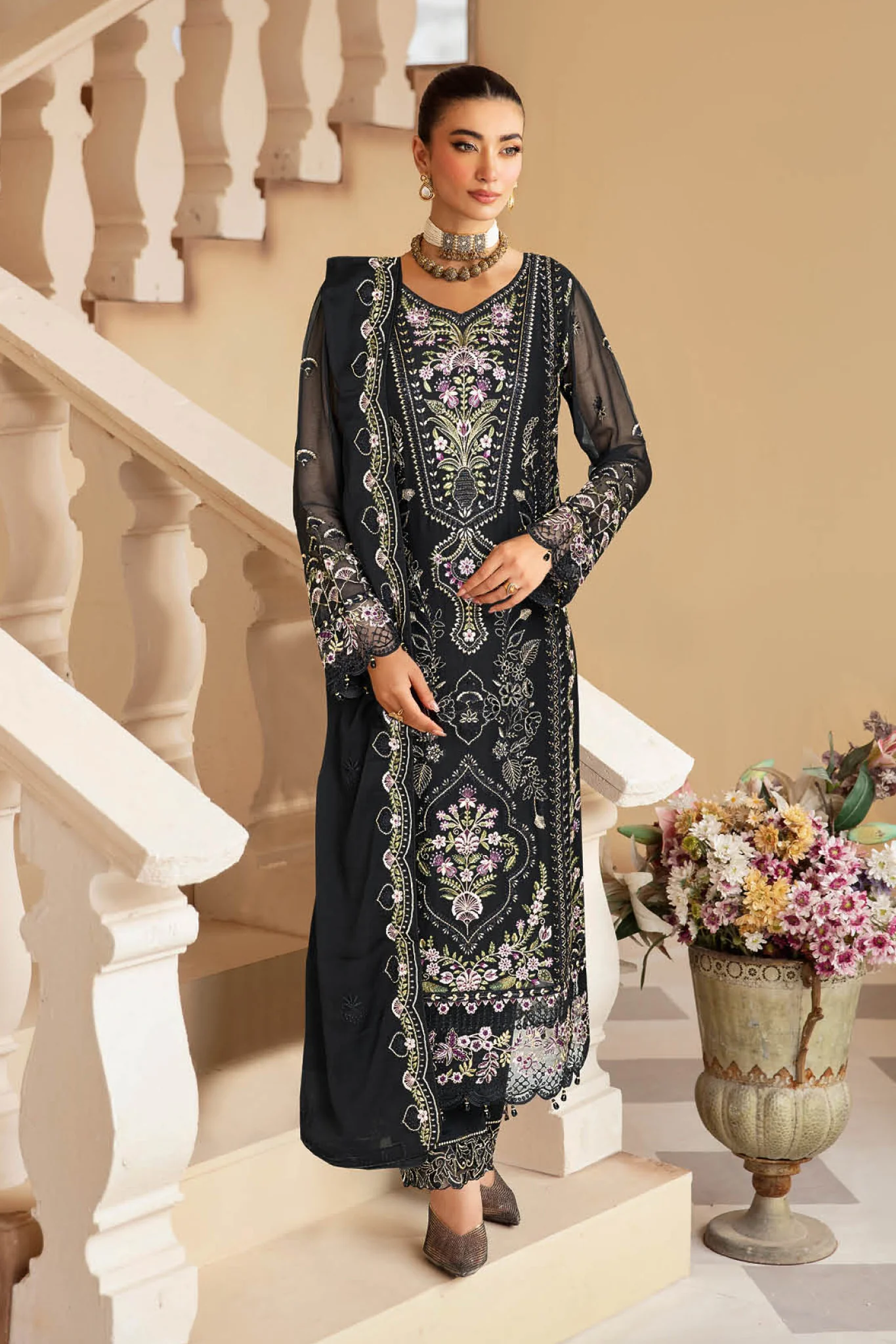 Sangeet by Ramsha Unstitched 3 Piece Chiffon Vol-03 Suit-B-307