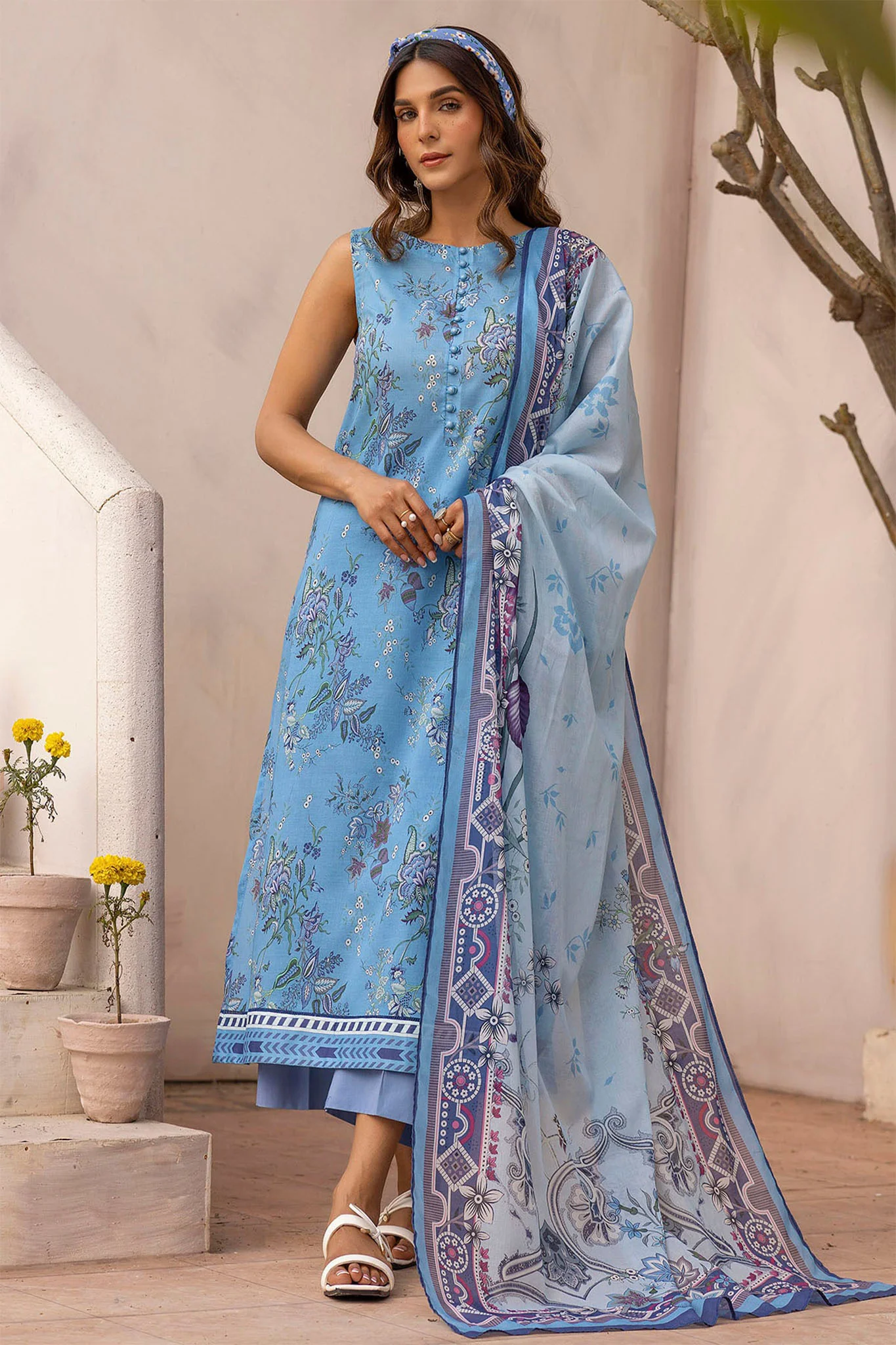 Rang By Motifz Unstitched 3 Piece Digital Printed Lawn Suit-5436-Paisley
