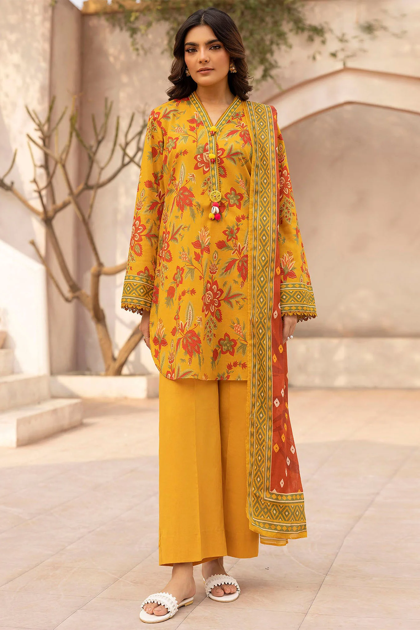 Rang By Motifz Unstitched 3 Piece Digital Printed Lawn Suit-5442-Reena
