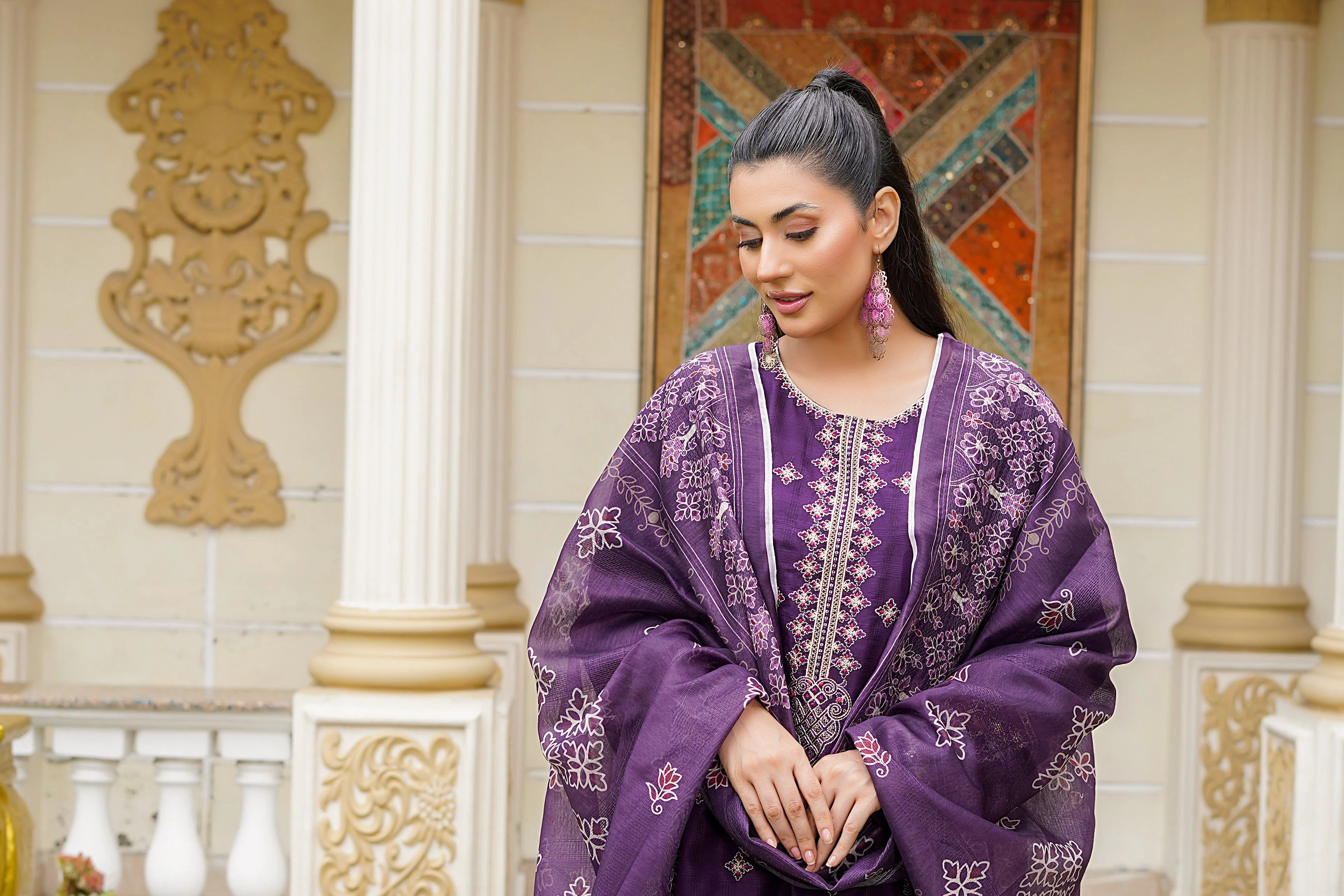 Rang E Gulposh Stitched 3 Piece Lawn Suit-RNG-1202 - Image 6