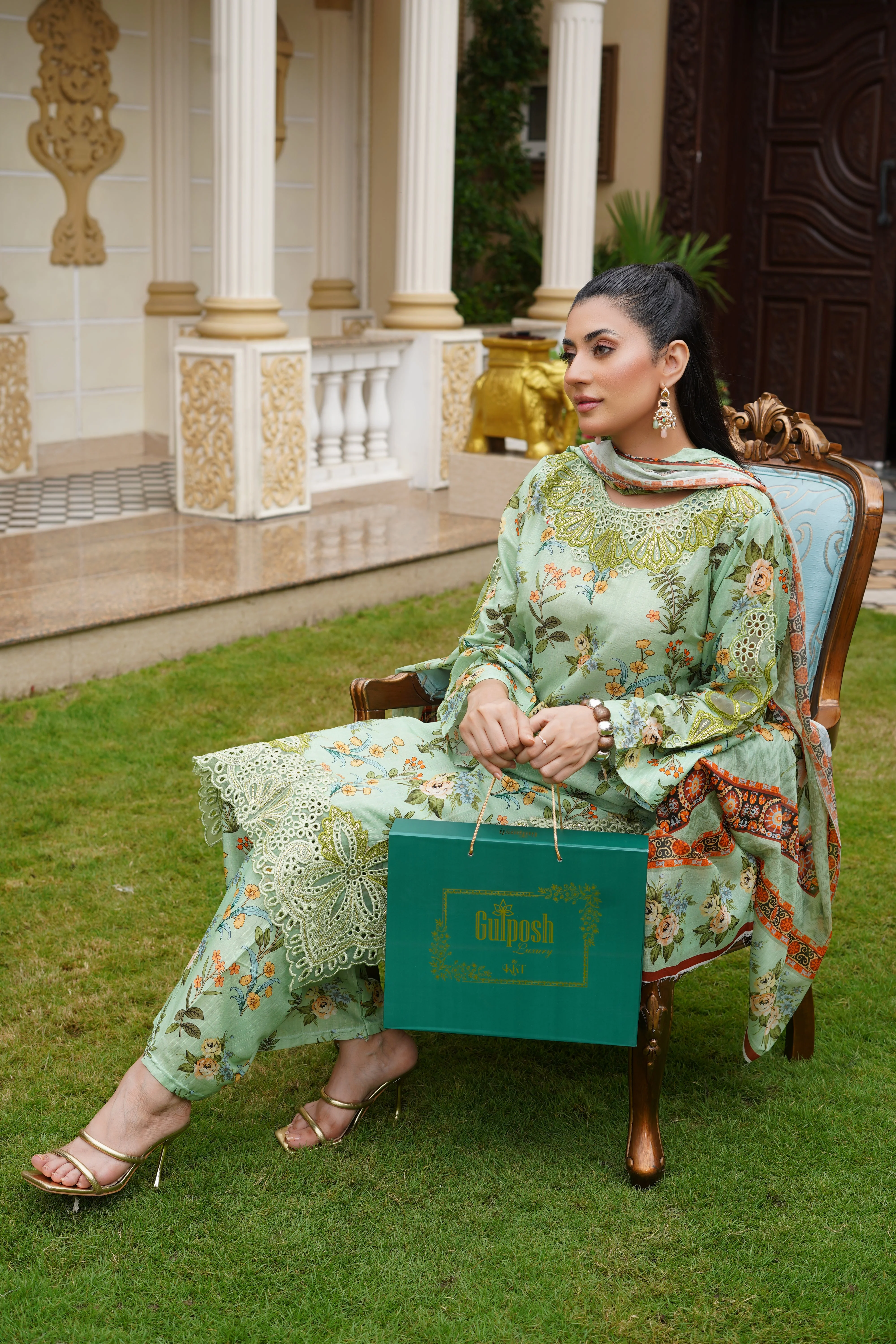 Rang E Gulposh Stitched 3 Piece Lawn Suit-RNG-1211 - Image 2