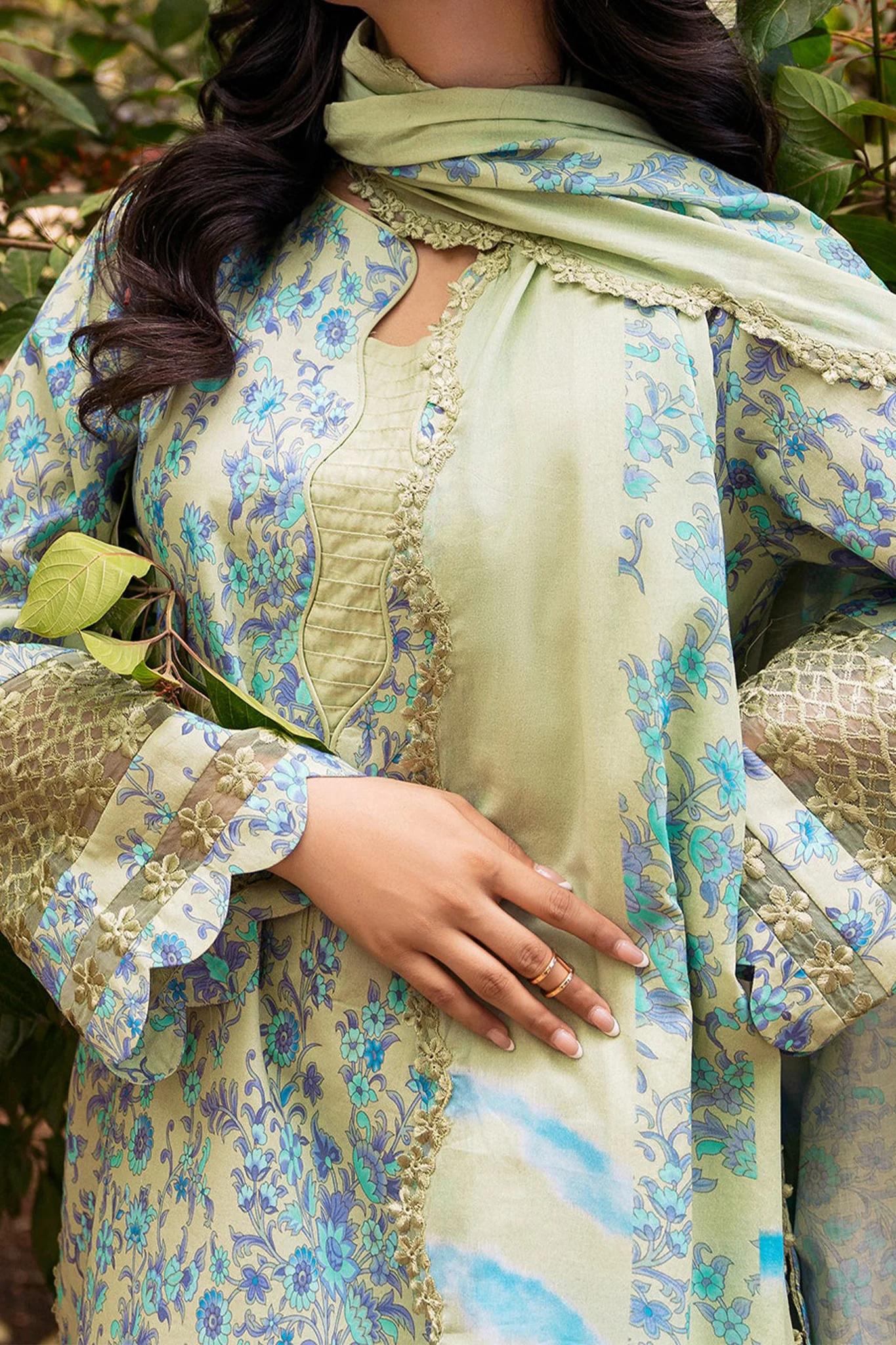 Range By Charizma Unstitched 3 Piece Emb Lawn Vol-01 Suit-CRN4-05 - Image 2