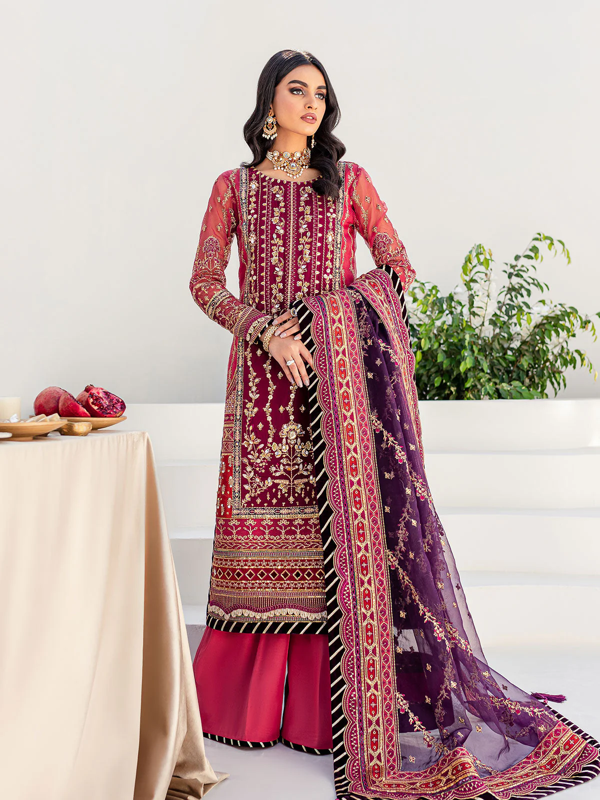 Gulaal Unstitched 3 Piece Wedding Vol-01 Suit-Rangoli 08 - 3 Piece - Image 4