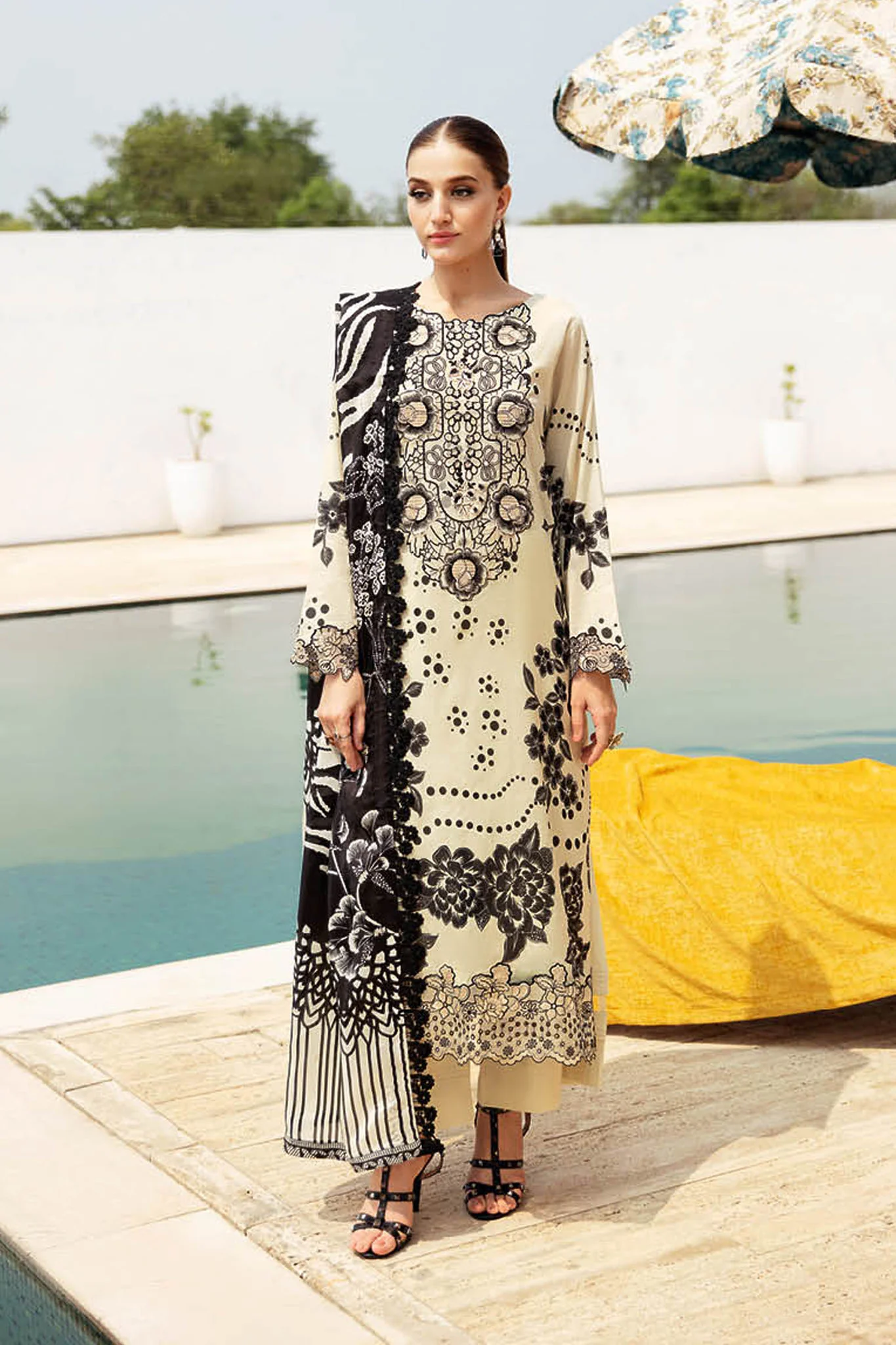 Rangrez By Ramsha Unstitched 3 Piece Luxury Lawn Vol-06 Collection-N-602