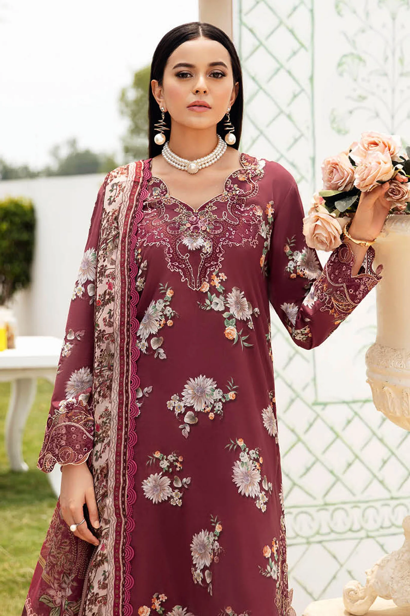 Rangrez By Ramsha Unstitched 3 Piece Luxury Lawn Vol-06 Collection-N-603 - Image 2