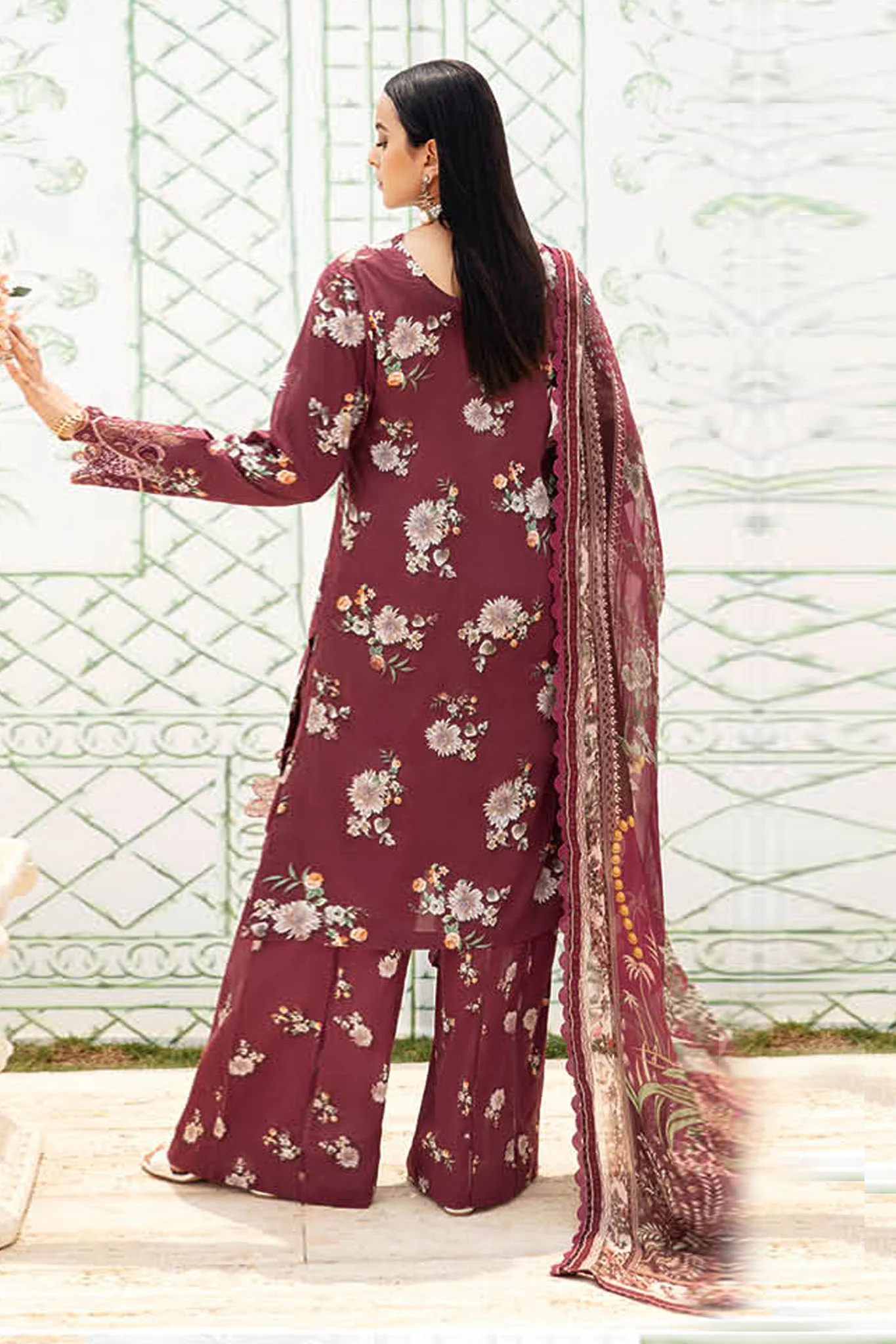 Rangrez By Ramsha Unstitched 3 Piece Luxury Lawn Vol-06 Collection-N-603 - Image 4