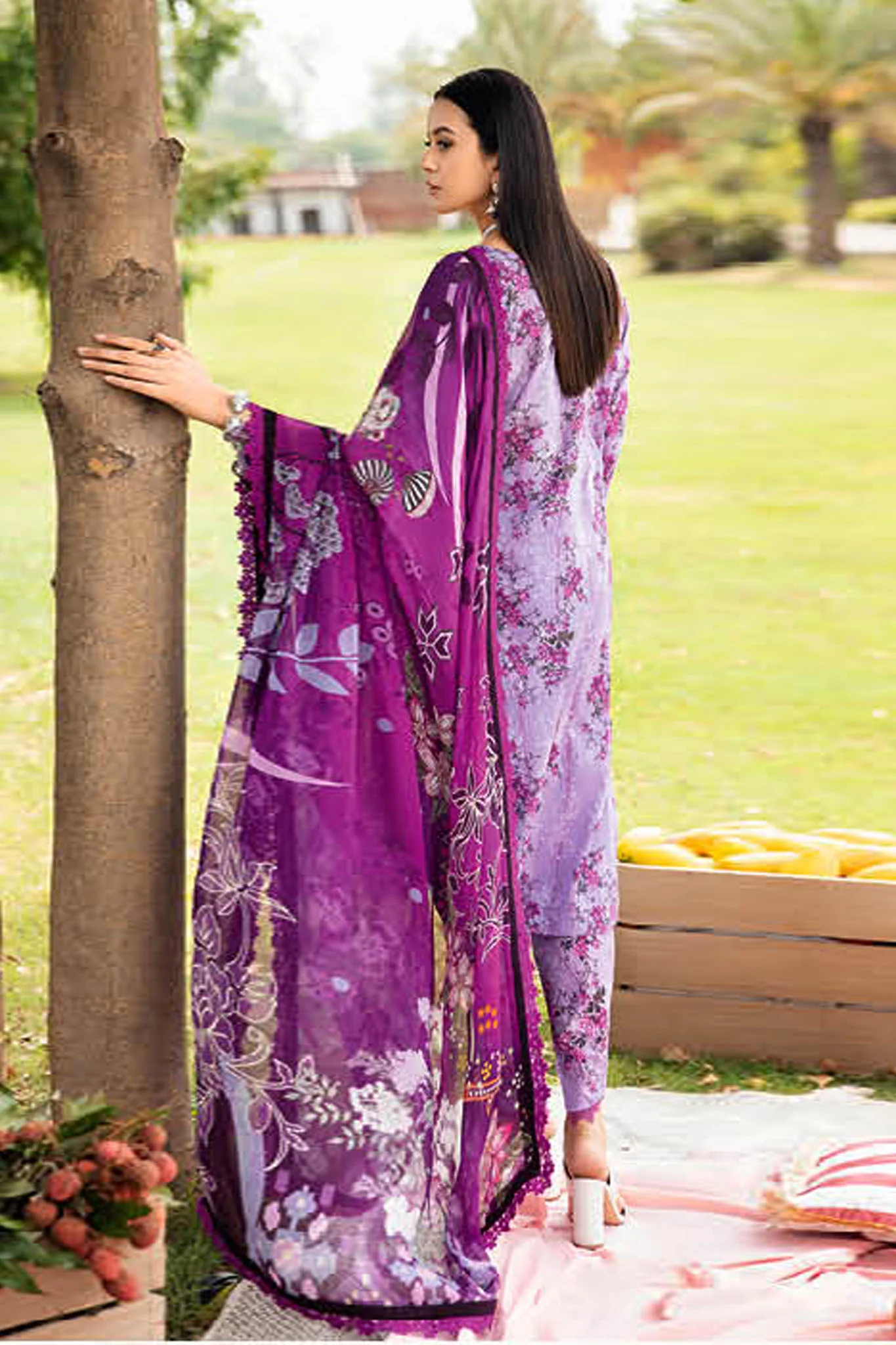 Rangrez By Ramsha Unstitched 3 Piece Luxury Lawn Vol-06 Collection-N-606 - Image 3