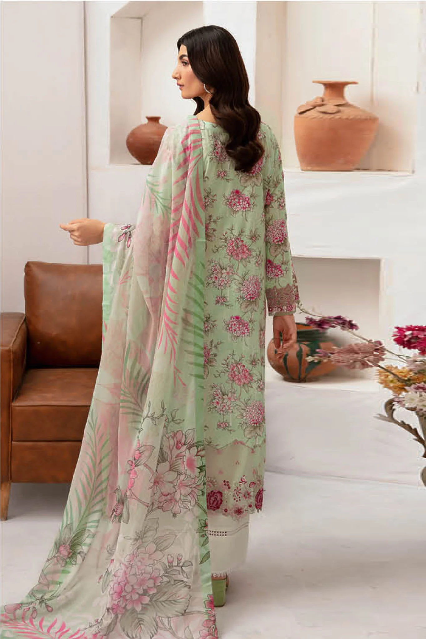 Rangrez By Ramsha Unstitched 3 Piece Luxury Lawn Vol-07 Collection-N-702 - Image 3