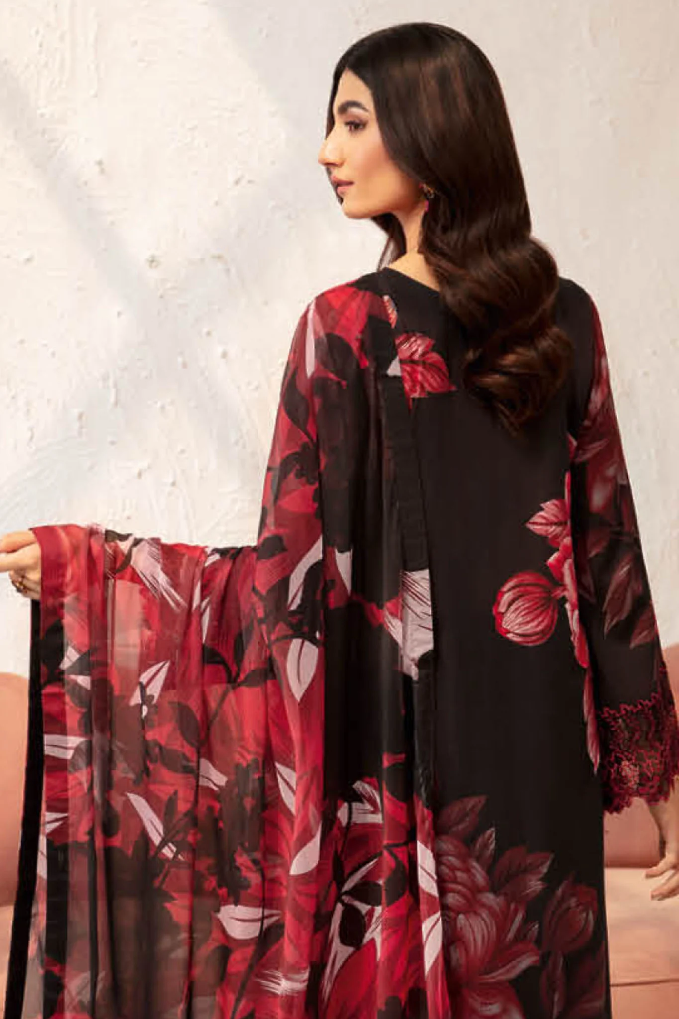 Rangrez By Ramsha Unstitched 3 Piece Luxury Lawn Vol-07 Collection-N-703 - Image 3
