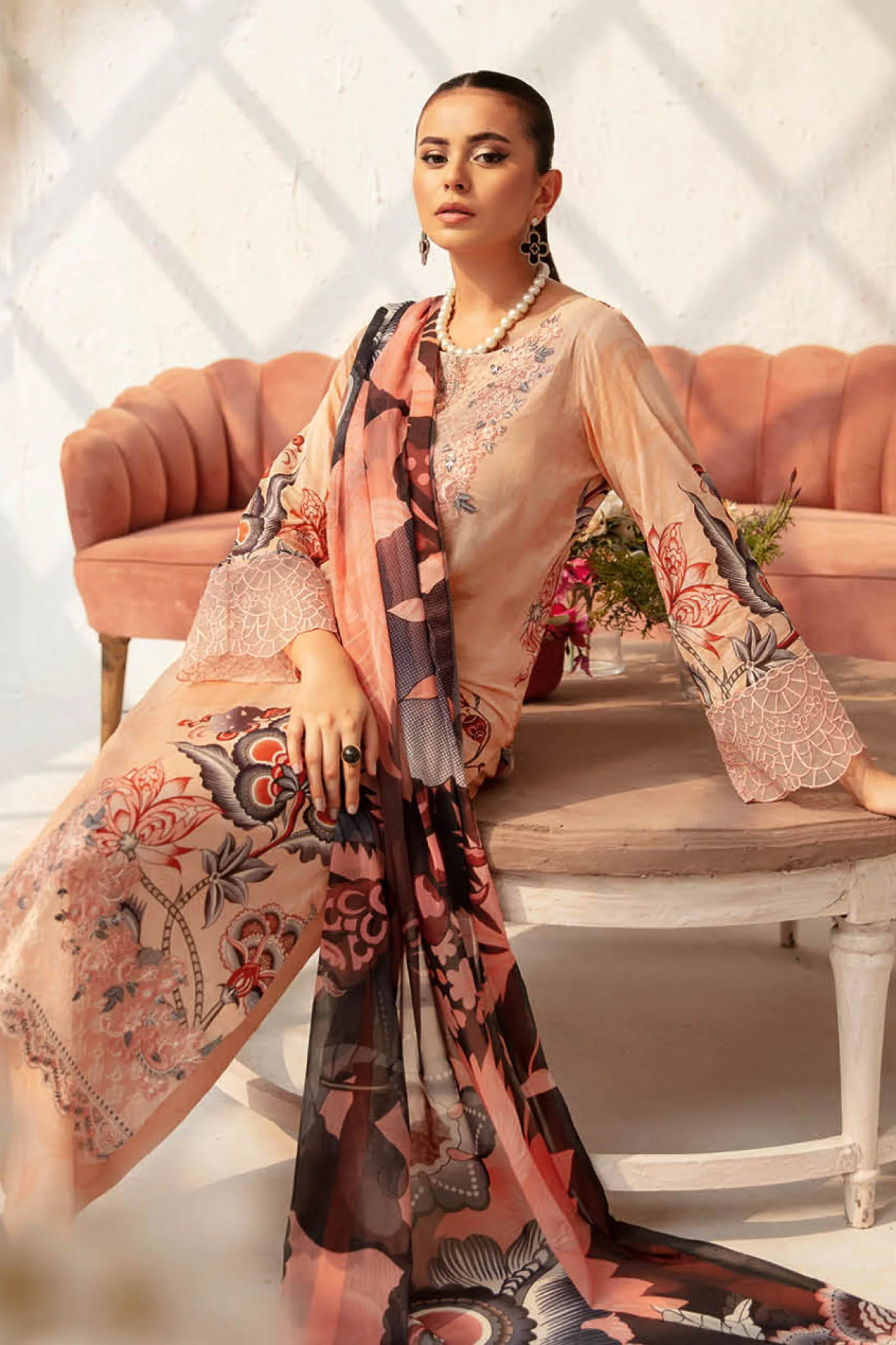 Rangrez By Ramsha Unstitched 3 Piece Luxury Lawn Vol-07 Collection-N-710 - Image 4