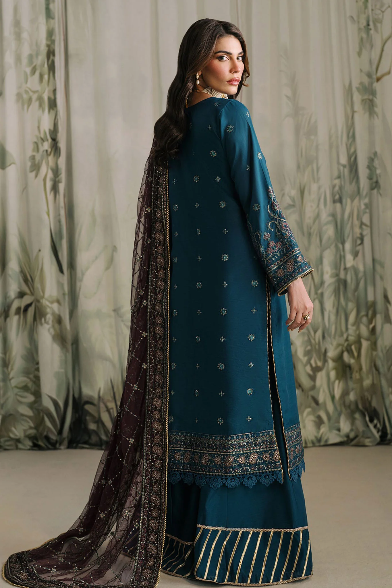 Raw Silk By Zarif Unstitched 3 Piece Luxury Formals Suit-ZRF-RW-03-Reena - Image 4