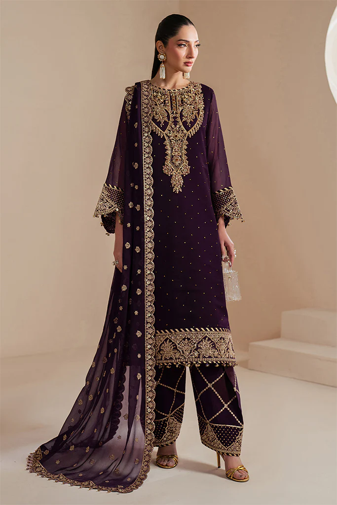 Reena By Alizeh Unstitched 3 Piece Formals Eid Edit V4 Suit-AF-HM-4038-Sirus - Image 4