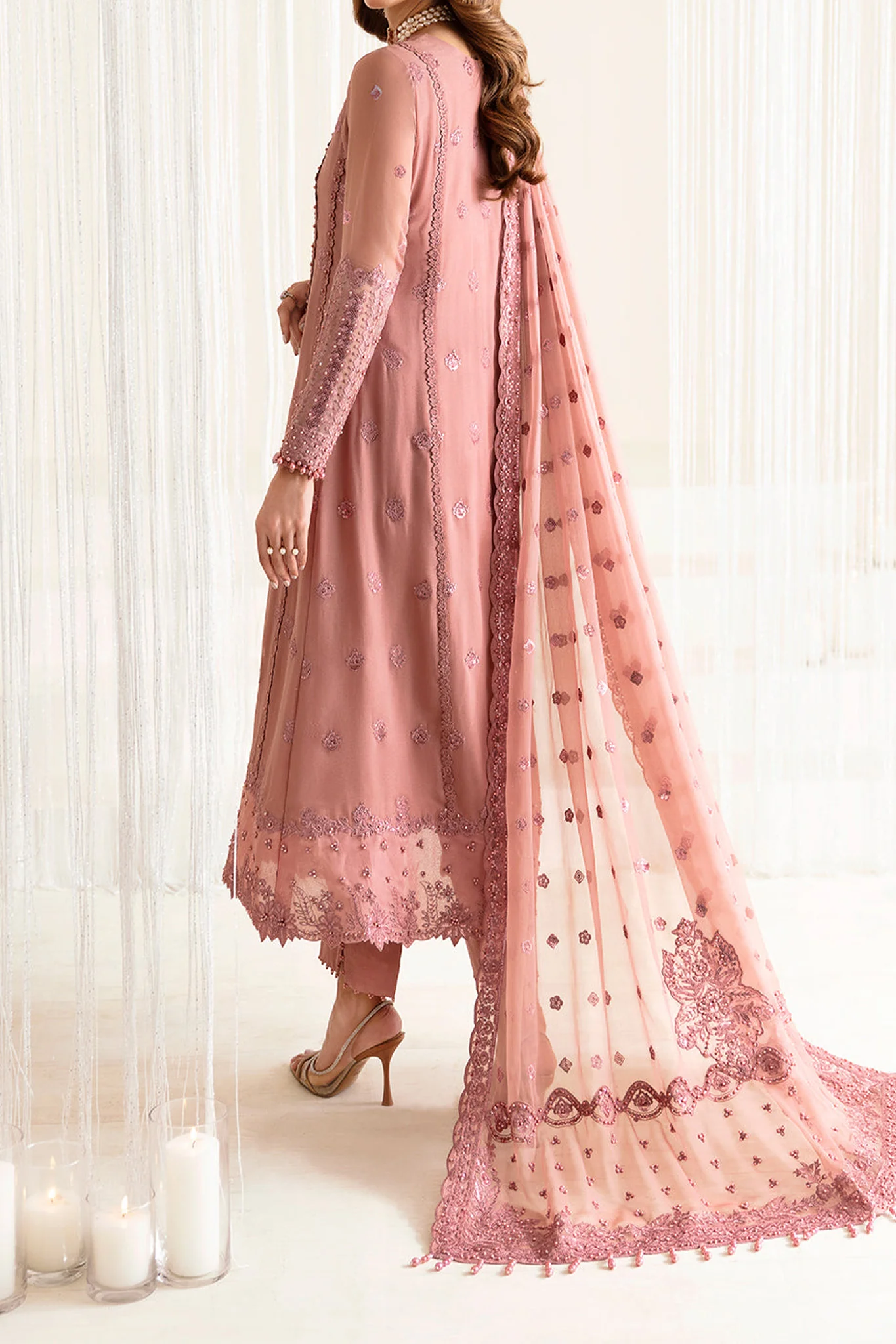 Reena By Alizeh Unstitched 3 Piece Luxury Formals Wedding Edits Suit-HM-4016-Crimson - Image 3