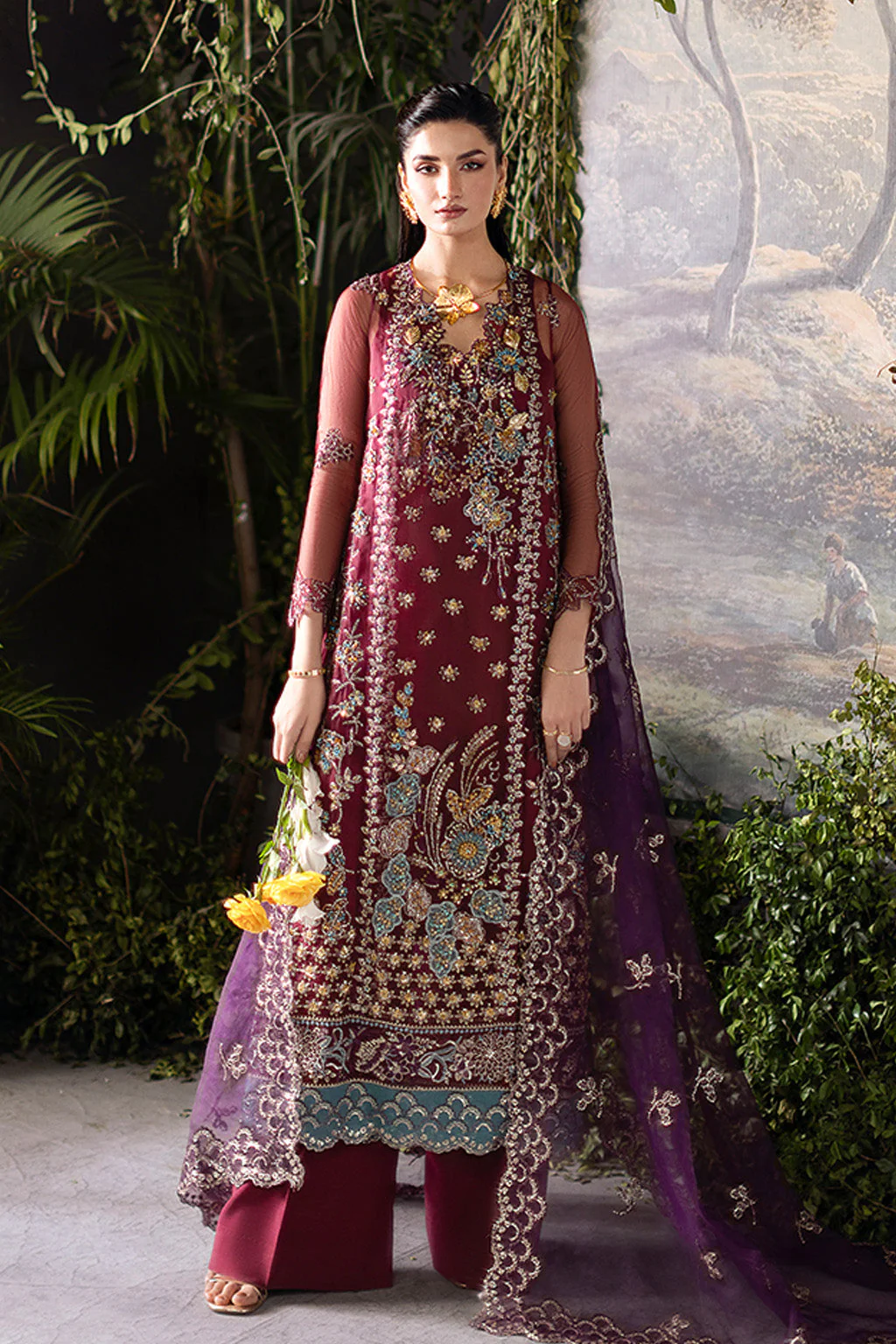 Flurie By Meeral Unstitched 3 Piece Formals Vol-03 Suit-Regina - Image 5