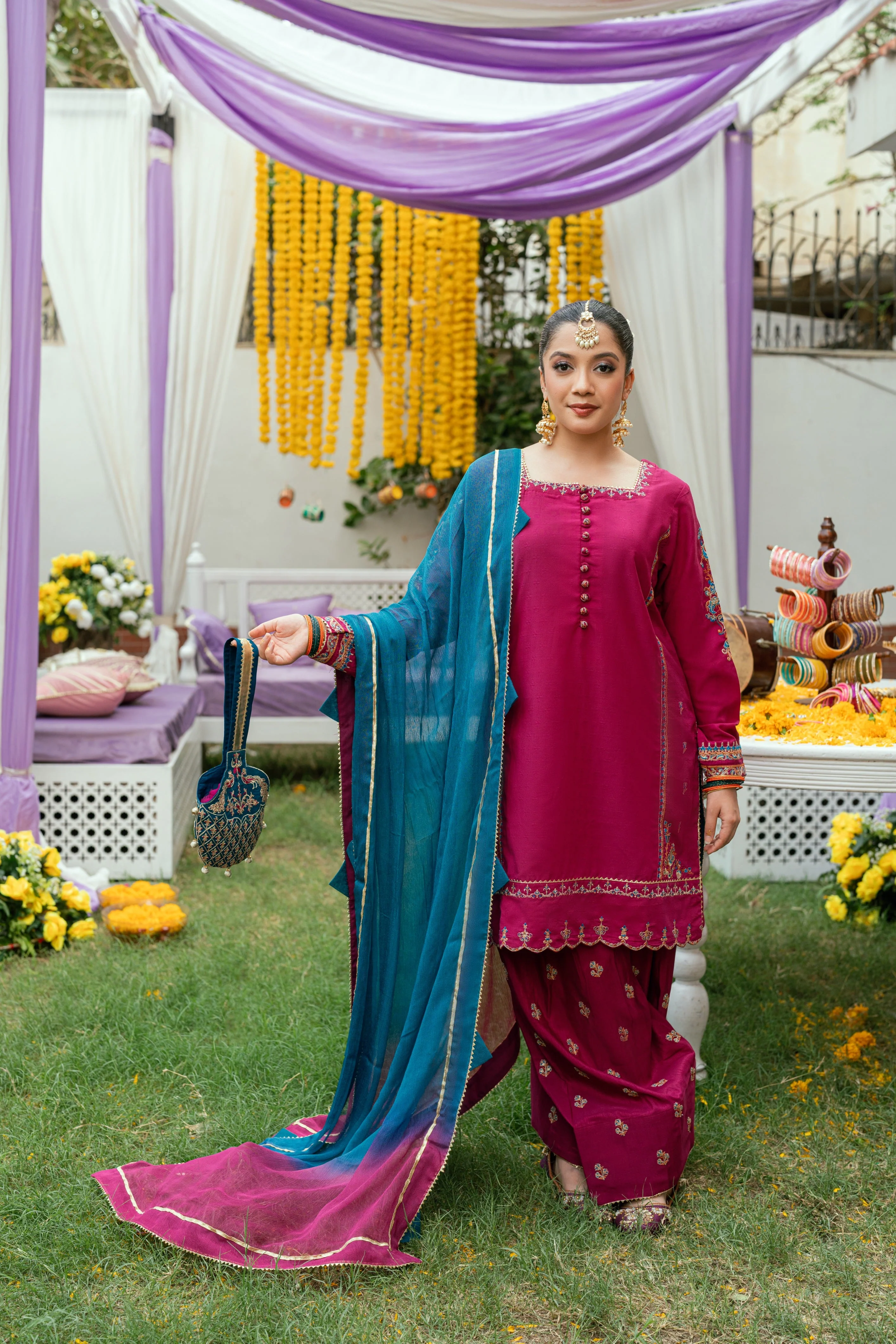 Mehndi Lagai Omal By Komal Stitched 3 Piece Wedding Formals Suit-Reham
