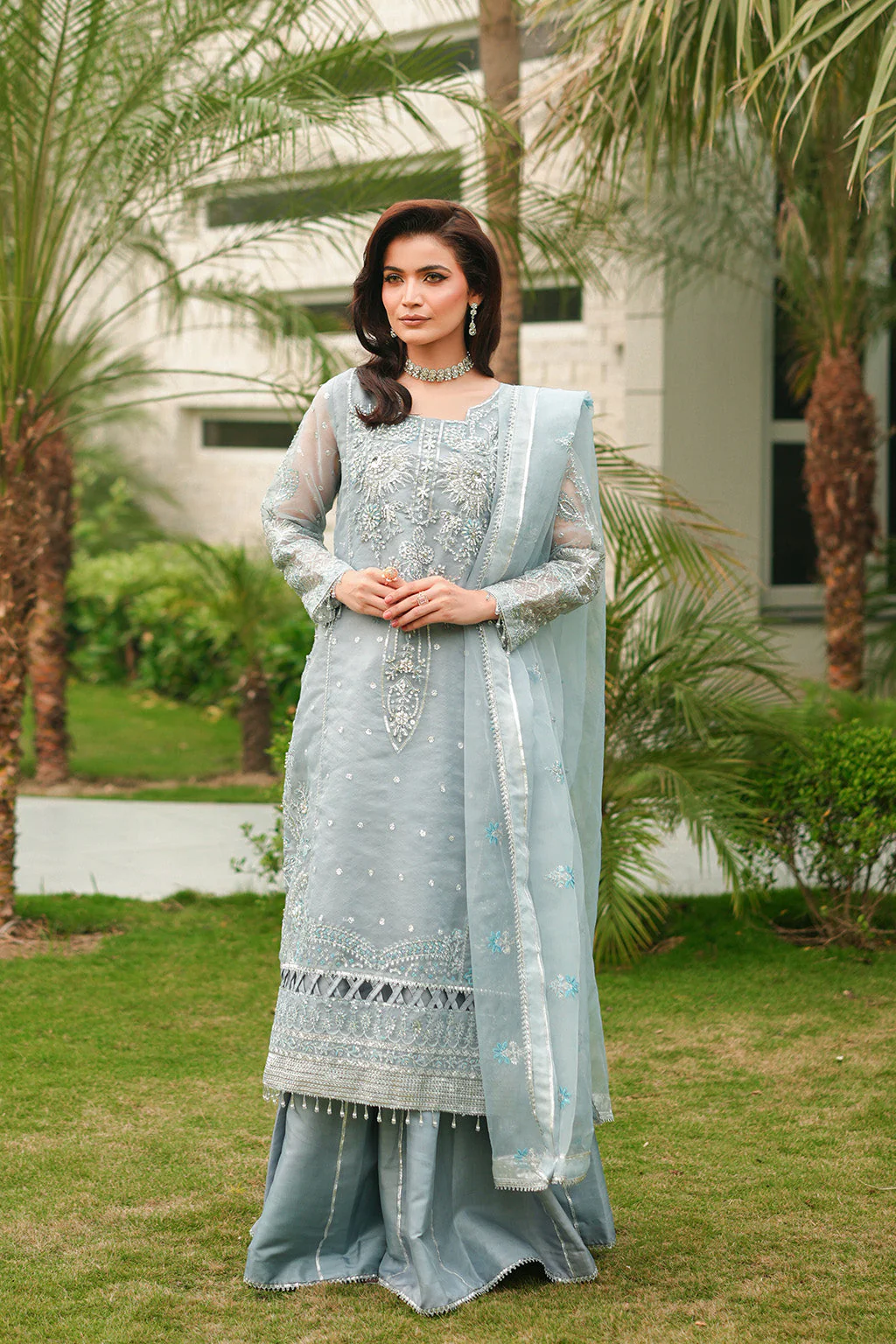 Celebrations By Mehreen Hamza Unstitched 3 Piece Luxury Formals Suit-Resham
