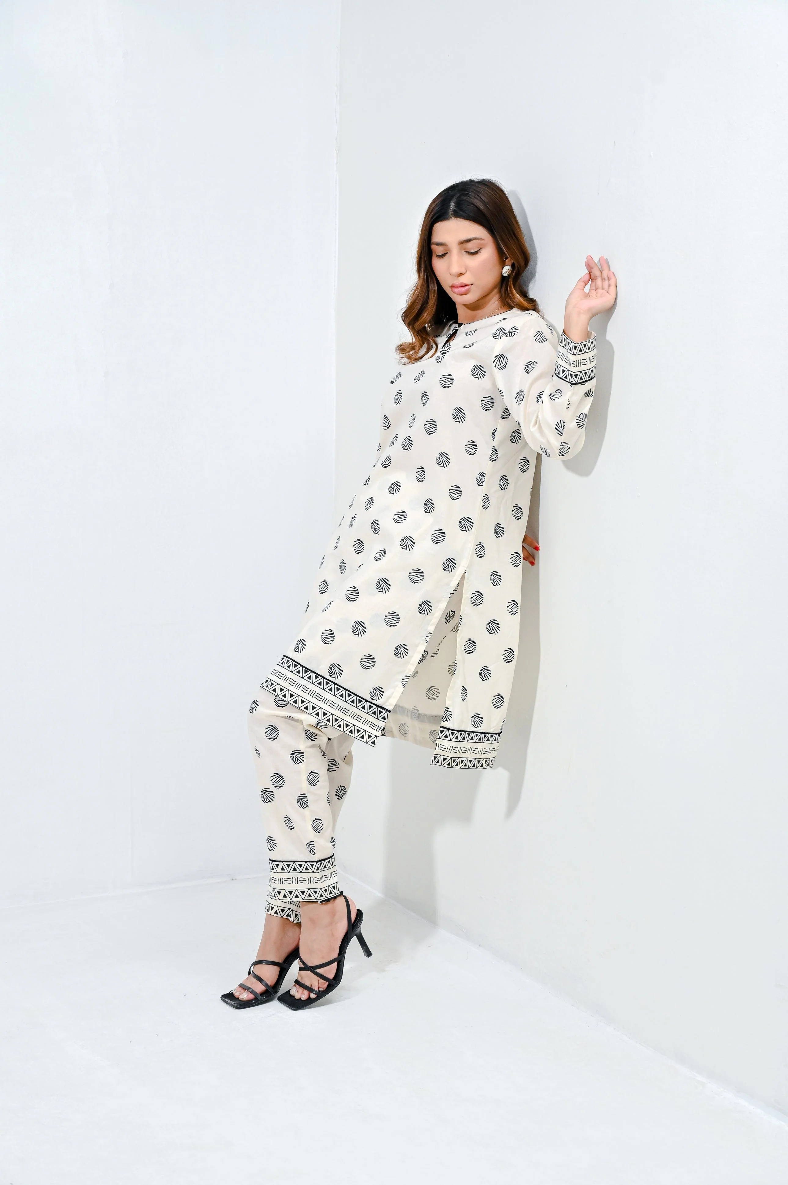 Print Power By Mashrib Stitched 2 Piece Summer Suit-Resolve - 2pc - Image 4