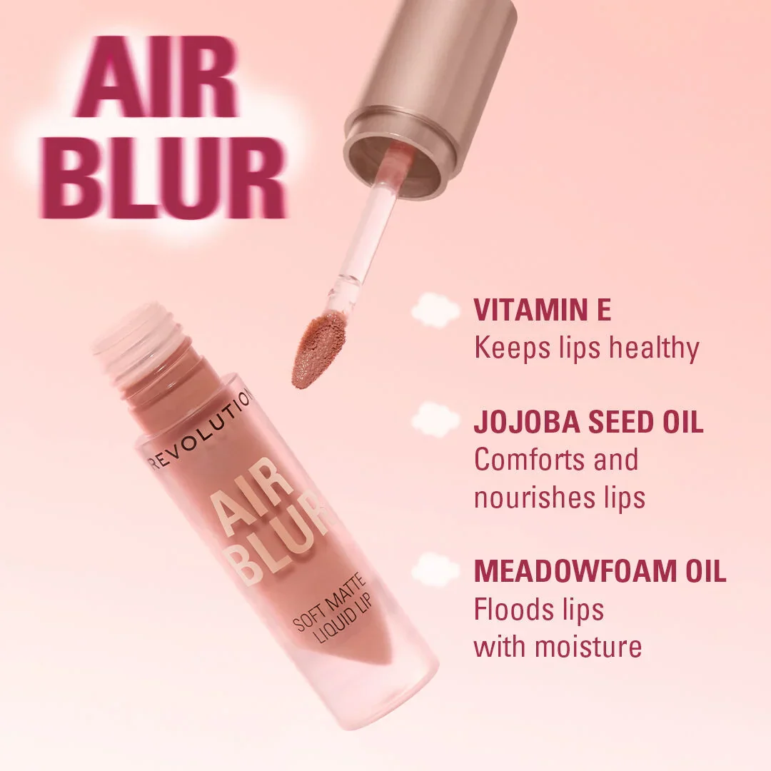 Revolution Air Blur Matte Liquid Lipstick Black Cherry - Image 6