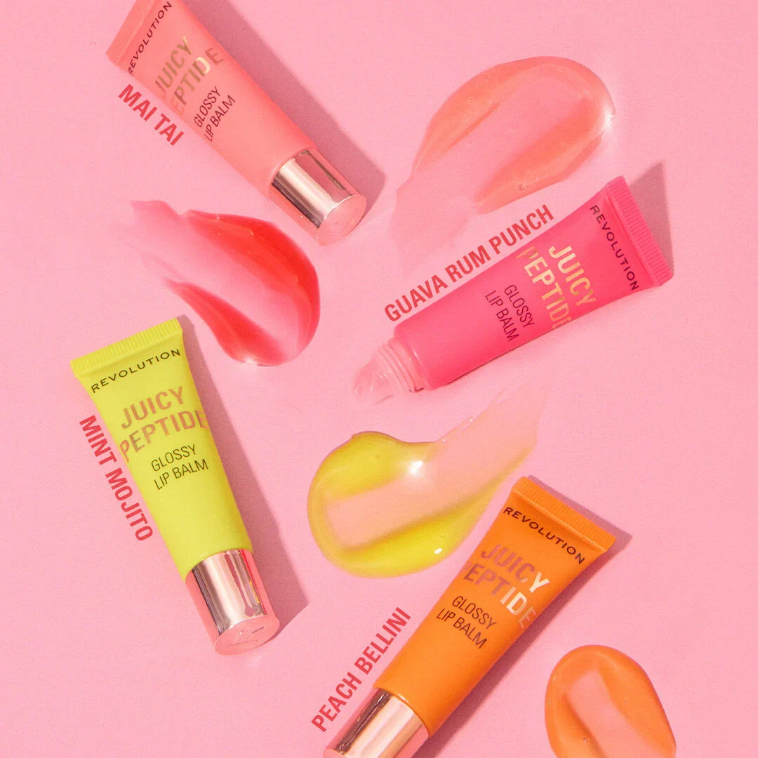 Revolution Juicy Peptide Lip Balm Shimmer Mai Tai Pink 8ml - Image 4