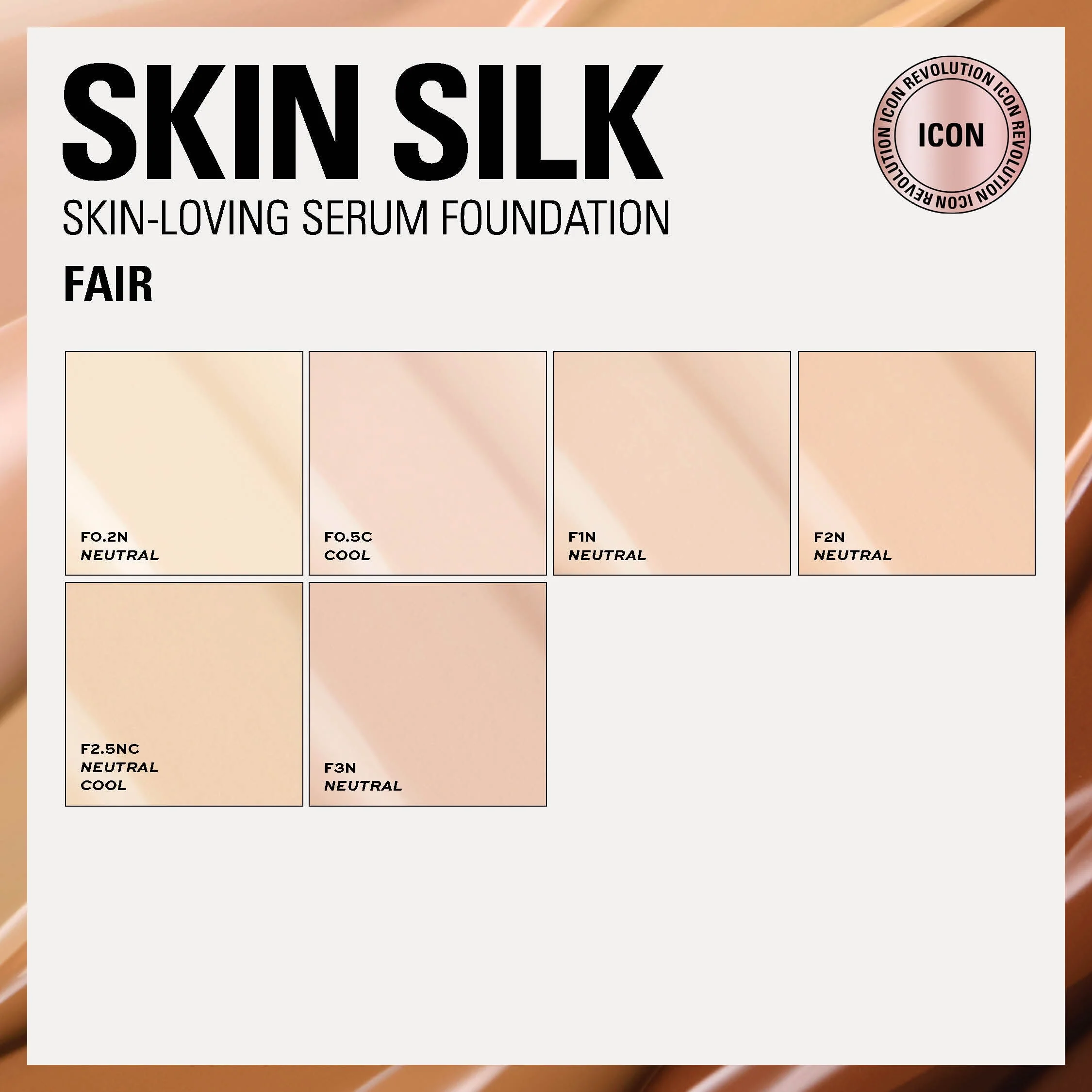 Revolution Skin Silk Radiant Satin Serum Foundation F3 23ml - Image 3