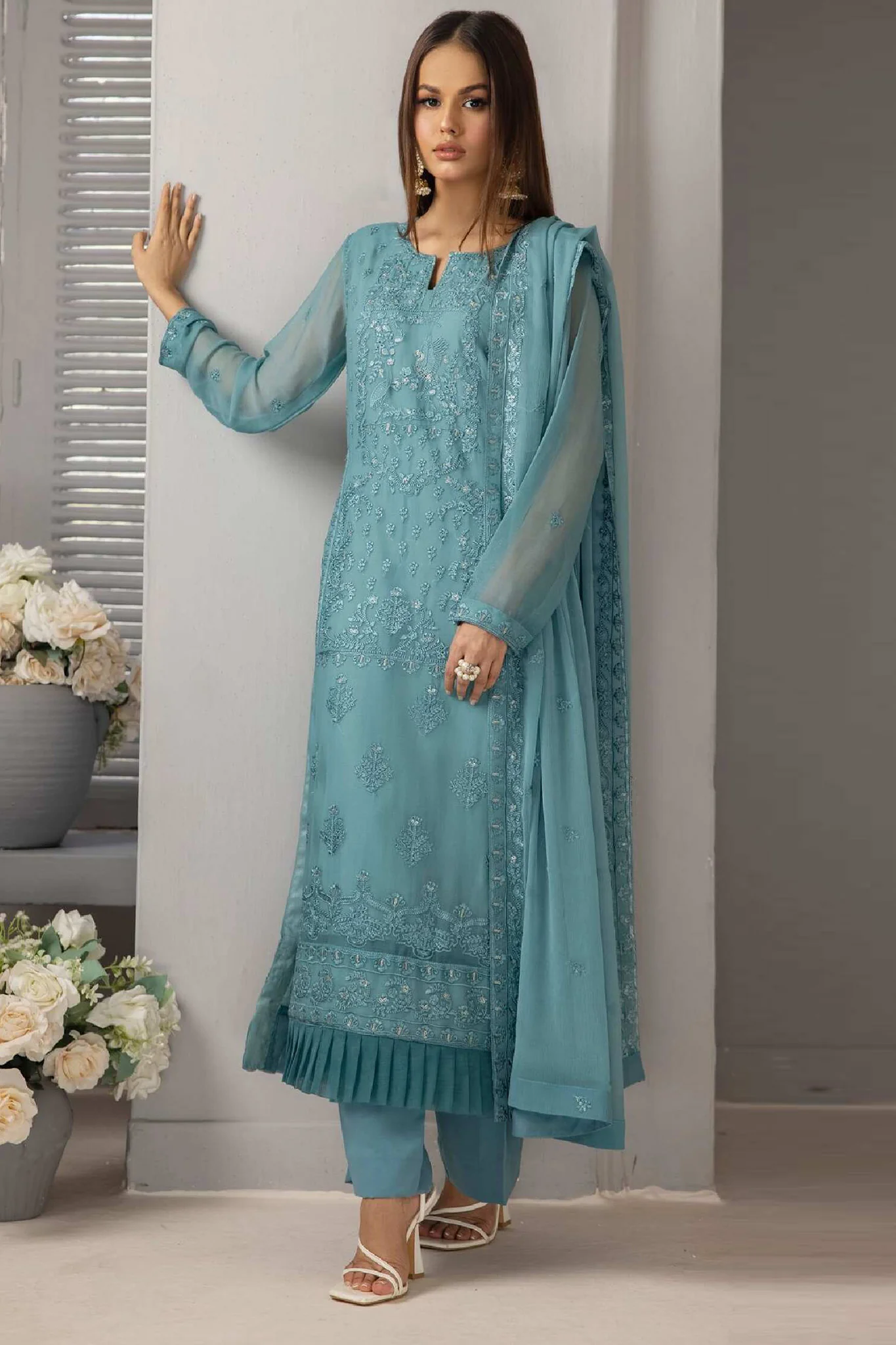 Roohi By Soghat Unstitched 3 Piece Luxury Chiffon Suit-D-03