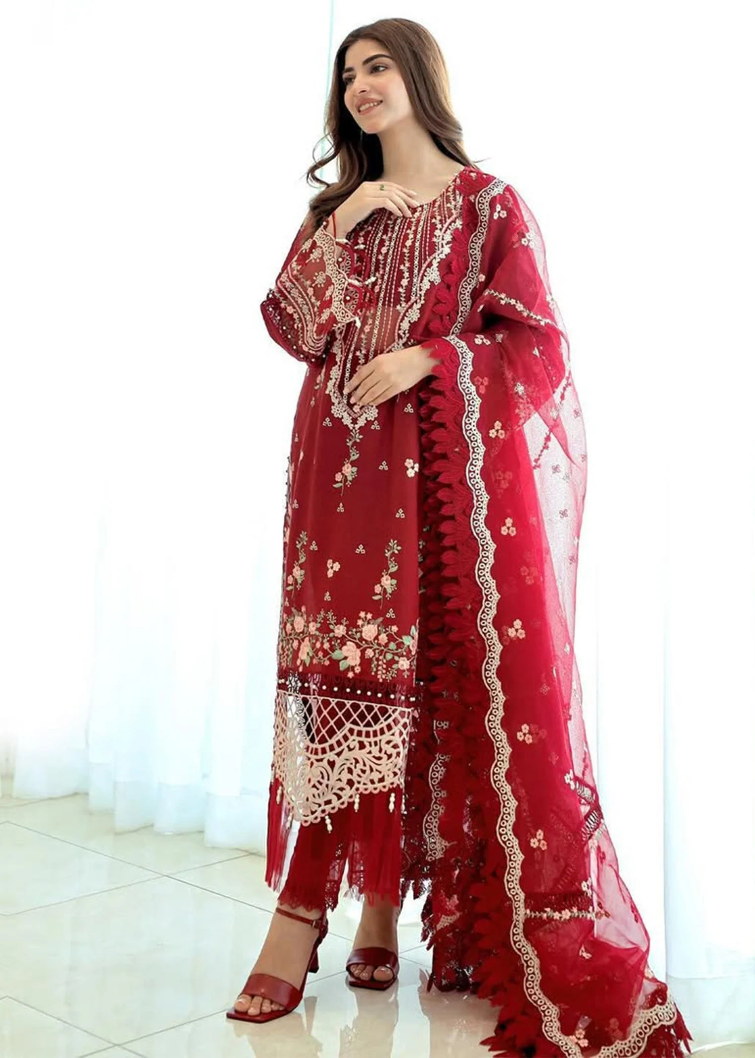 Sardinia Unstitched 3 Piece Lawn Collection-Rosabel - Kinza Hashmi - Image 4