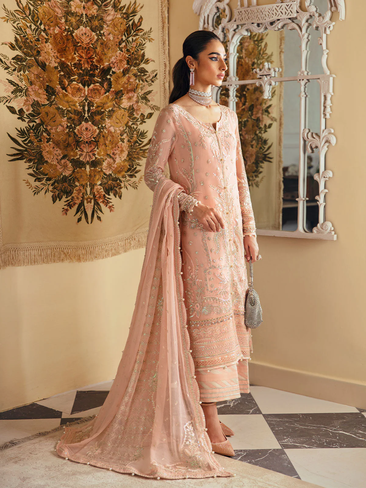 Gulaal Unstitched 3 Piece Emb Chiffon Vol-01 Suit-Rosalie GL-EC-23V1-03 - Image 4