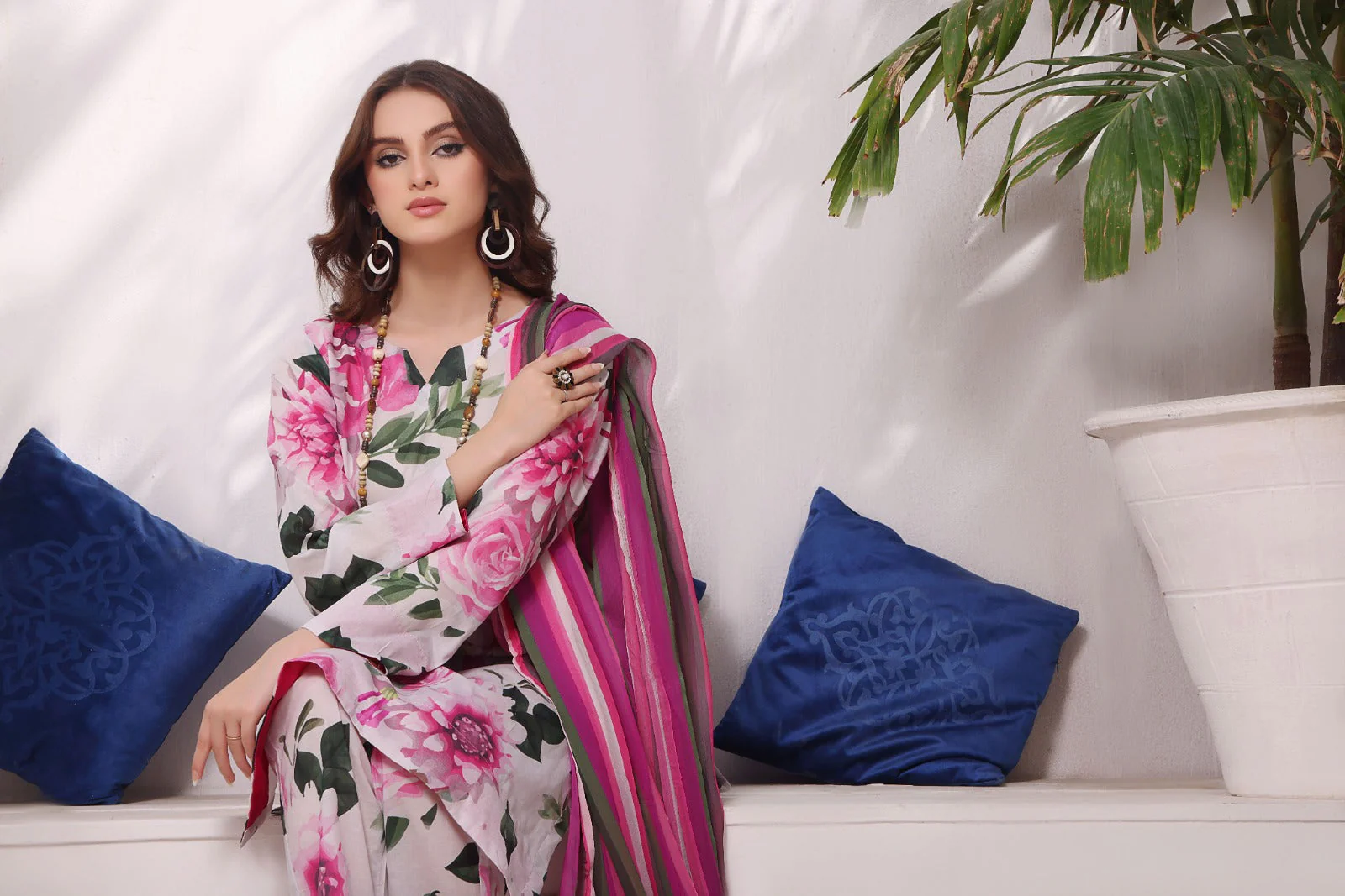 Feathers Unstitched 3 Piece Summer Collection-ROSETTE MUSE-FT224 - Image 4