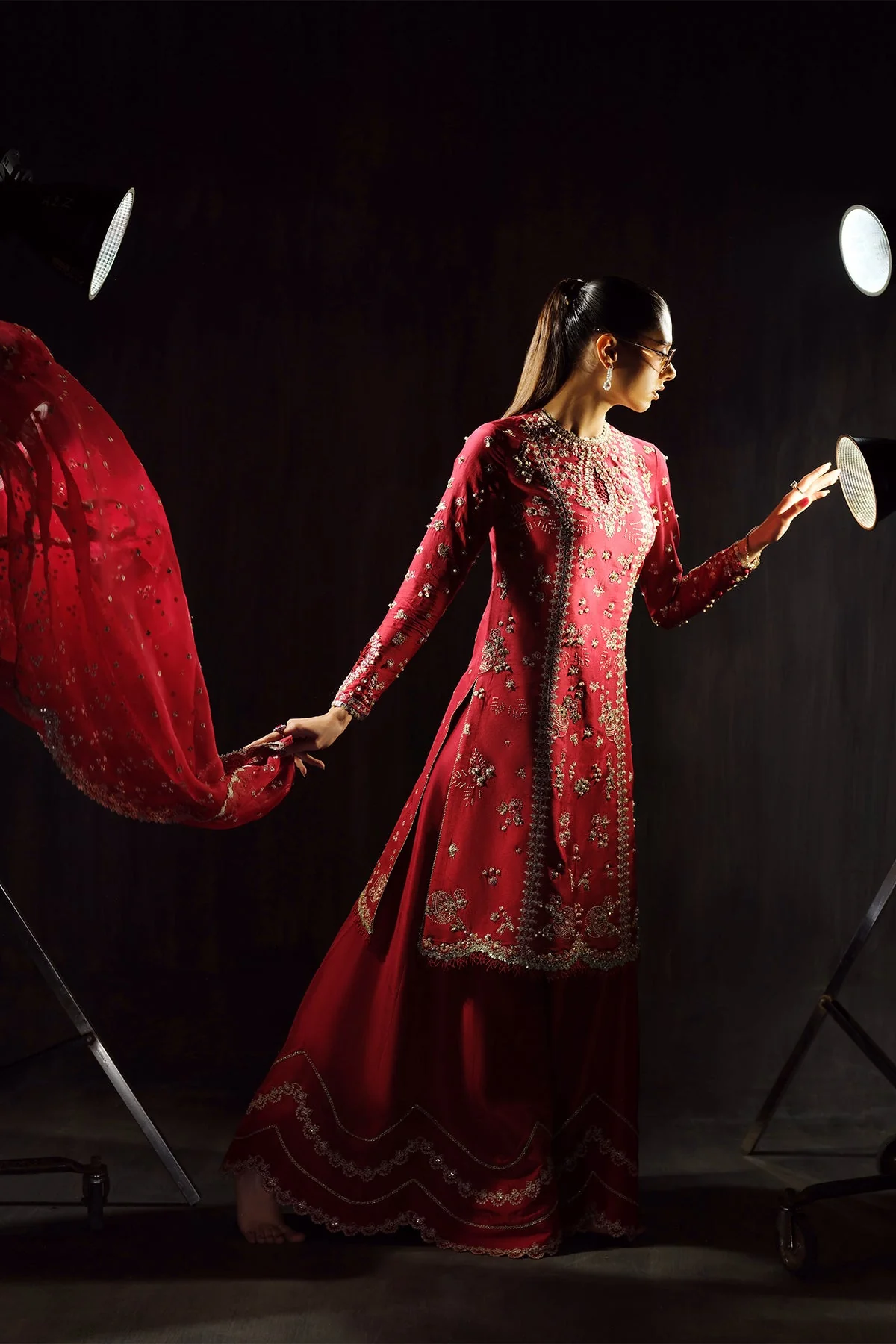 Silk Pret A Porter By Nyra Unstitched 3 Piece Festive Suit-Rosette - Image 8