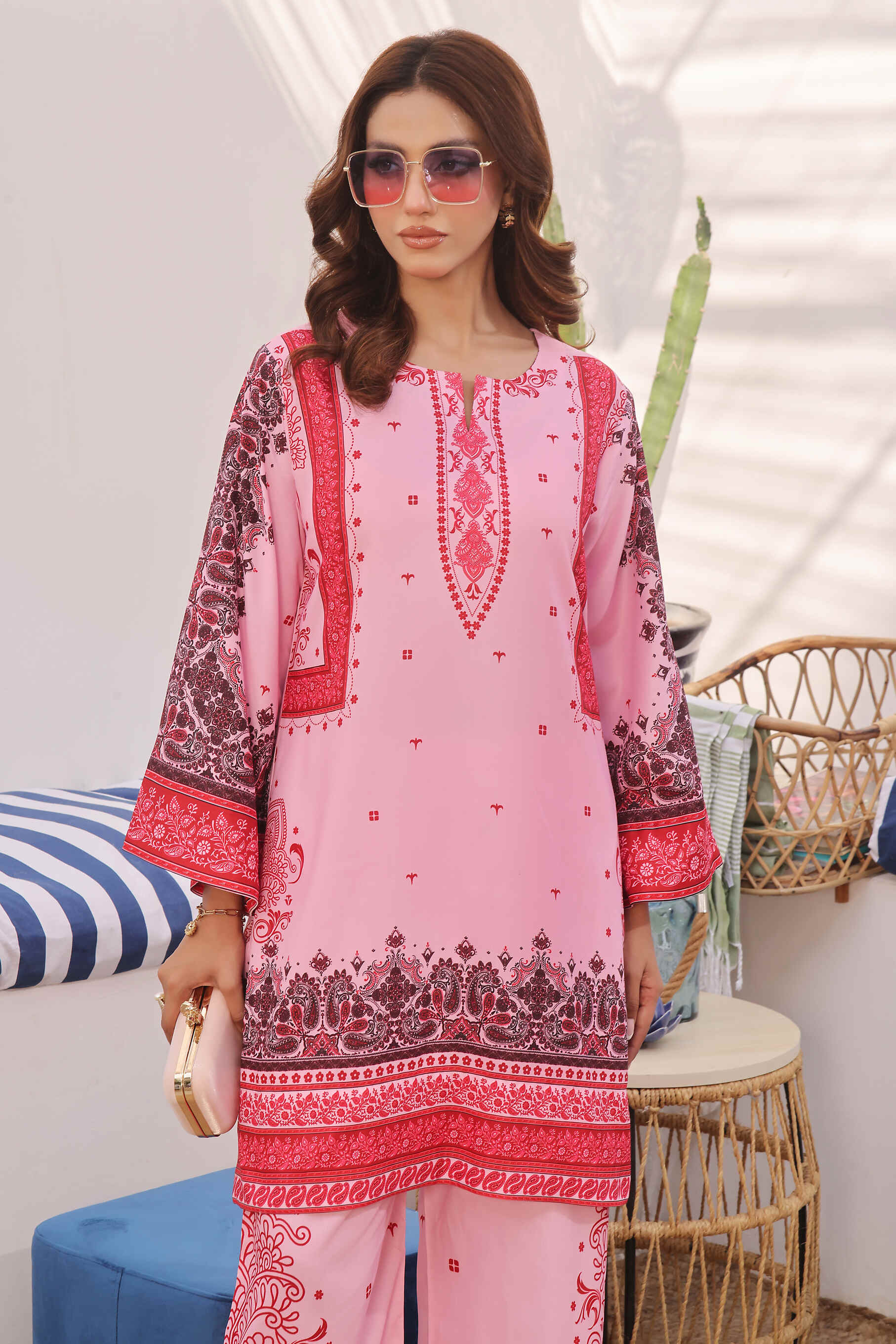 Zara Yamin Stitched 2 Piece Summer Collection-Rosette Co-Ord Set 2PCs - Image 2