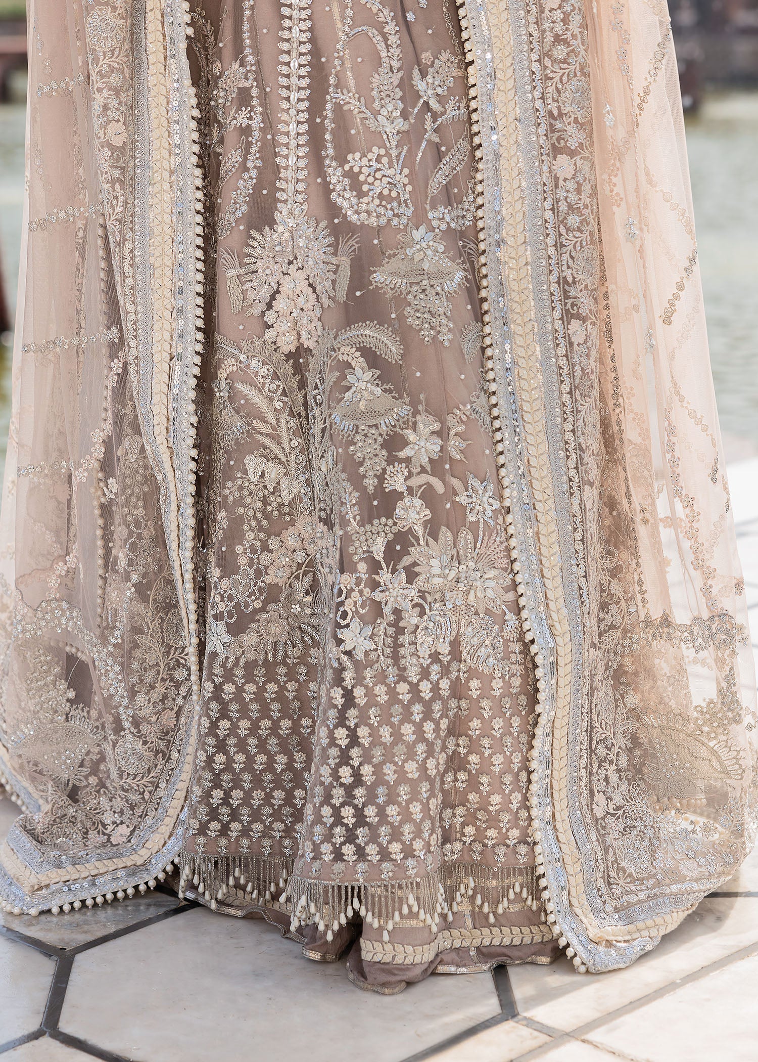 Sardinia Unstitched 3 Piece Bridal Collection-Roshan Ara - Image 3