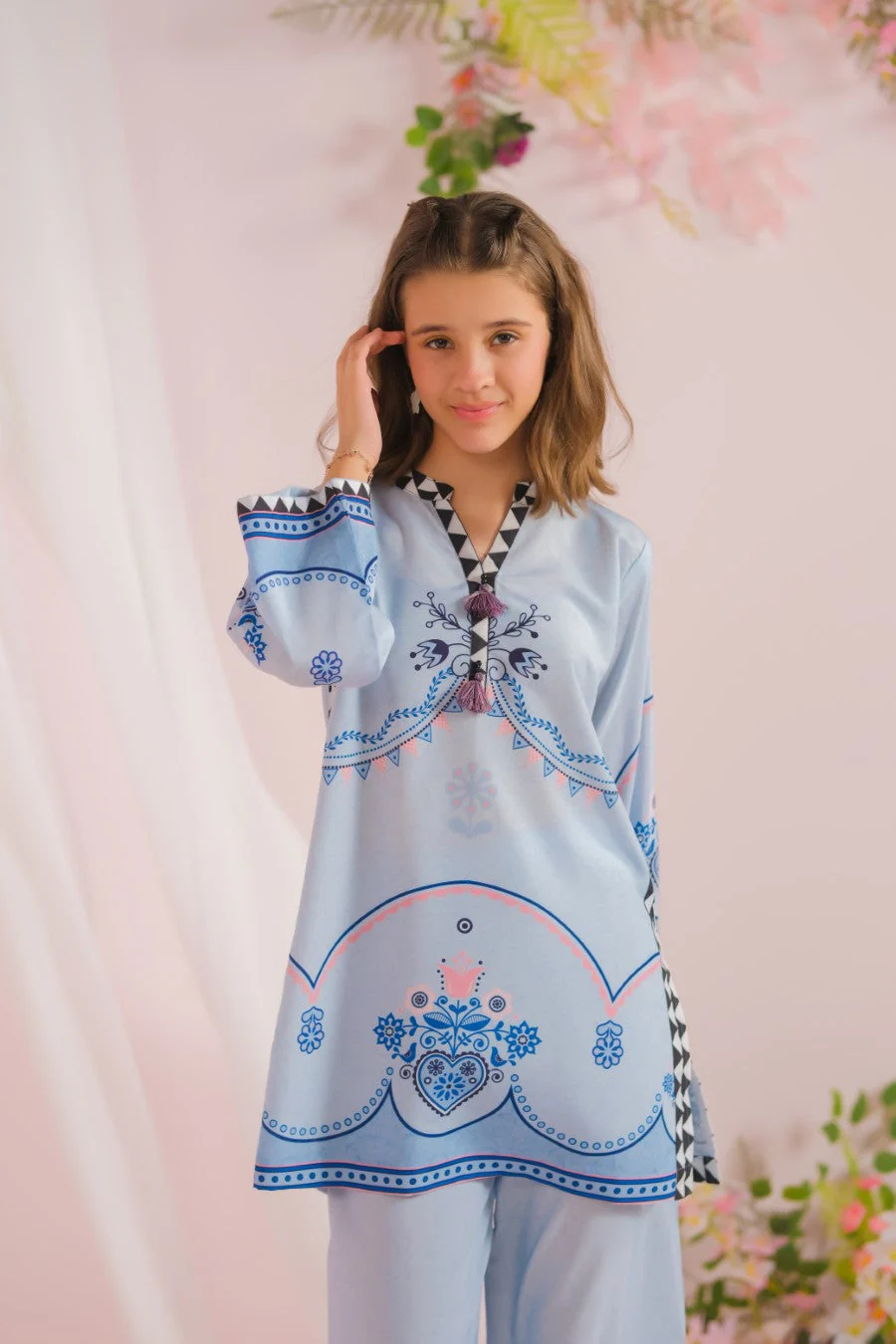 Sprinkles Stitched 2 Piece Summer Co Ord Sets Kids Suit-Royal Radiance - 2pcs - Image 3