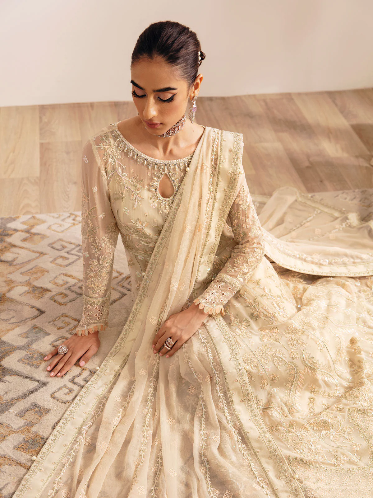 Gulaal Unstitched 3 Piece Emb Chiffon Vol-01 Suit-Royale GL-EC-23V1-01 - Image 5