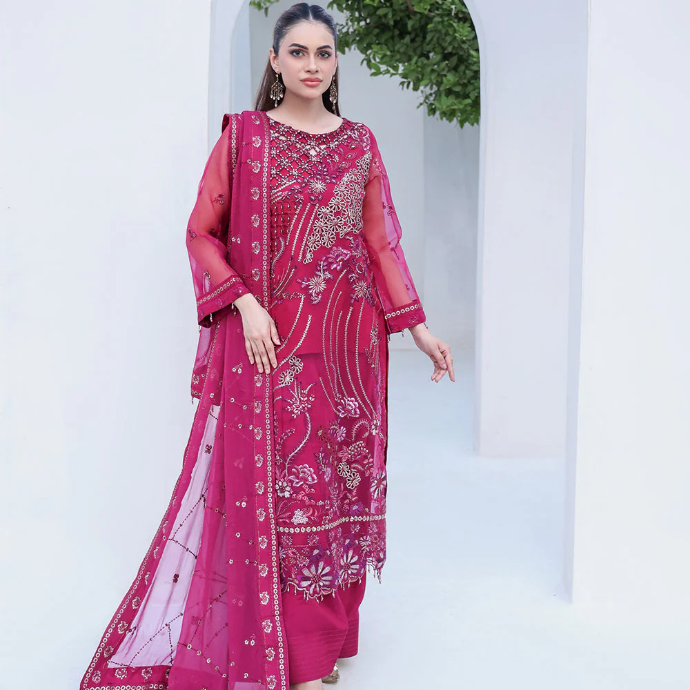 Rozal Vol-01 By Zebtan Unstitched 3 Piece Luxury Formals Suit-Rozal | RZ-03