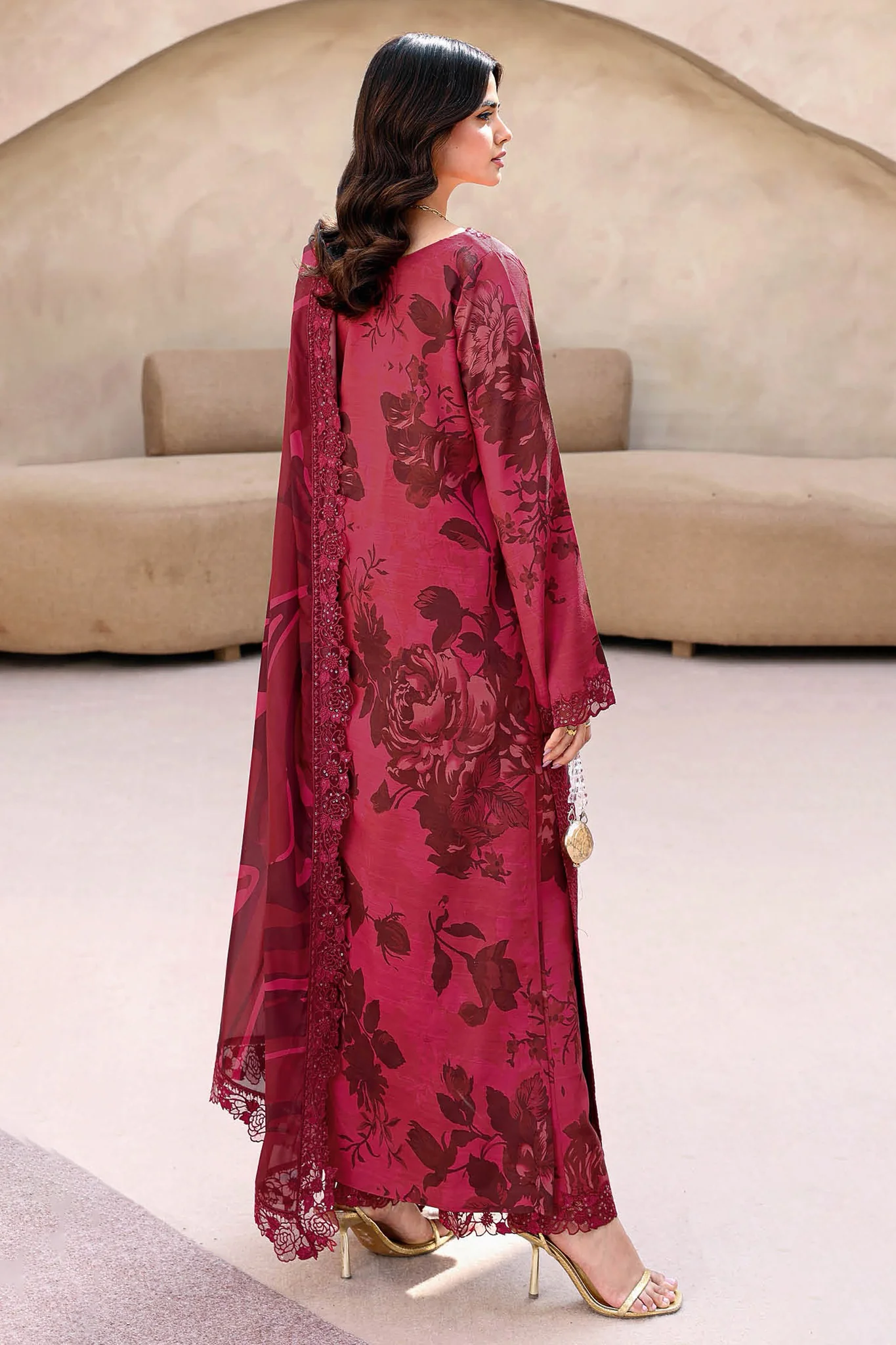 Naqsh By Ramsha Unstitched 3 Piece Emb Rawsilk Suit-RS-04 - Image 3