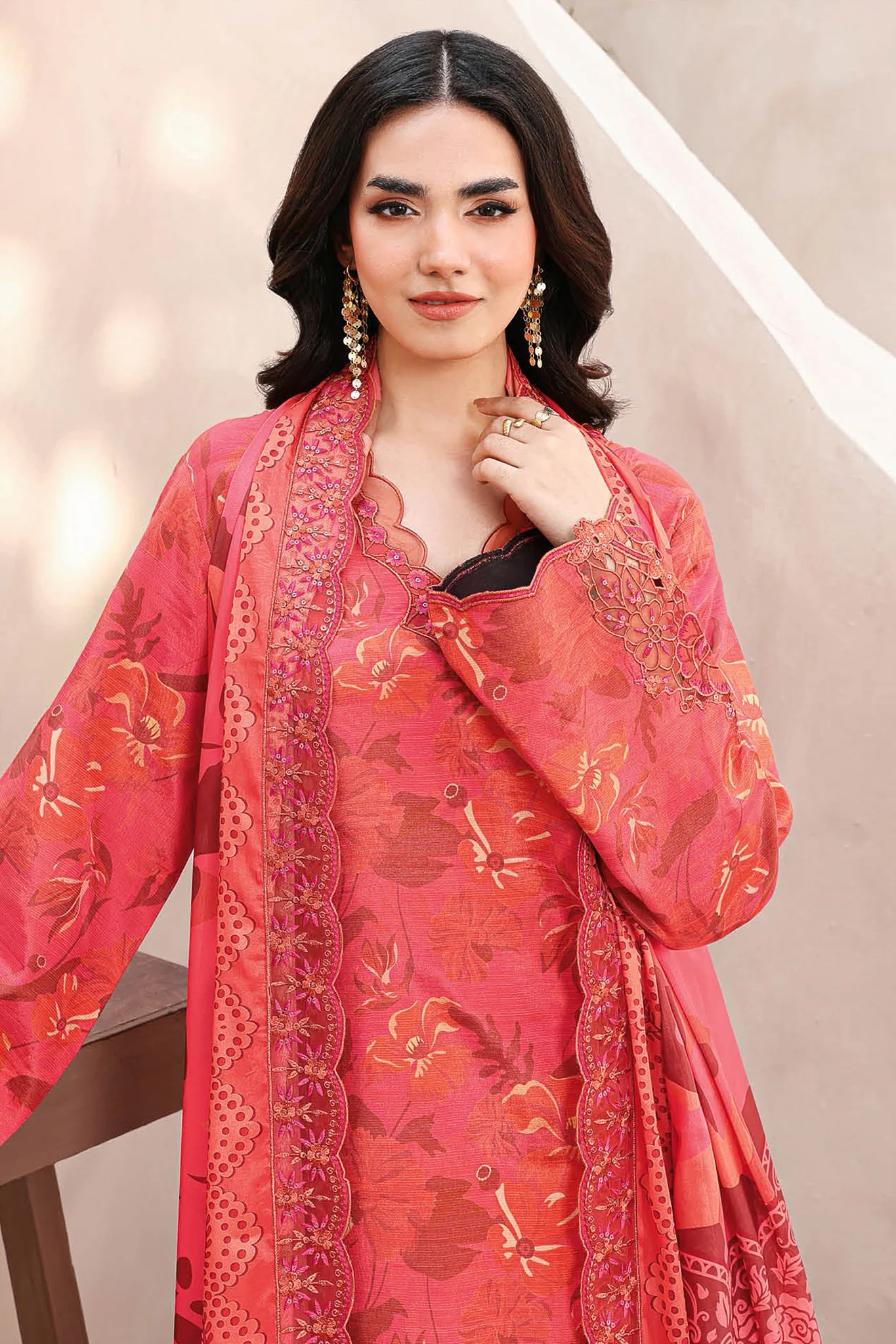 Naqsh By Ramsha Unstitched 3 Piece Emb Rawsilk Suit-RS-06 - Image 2