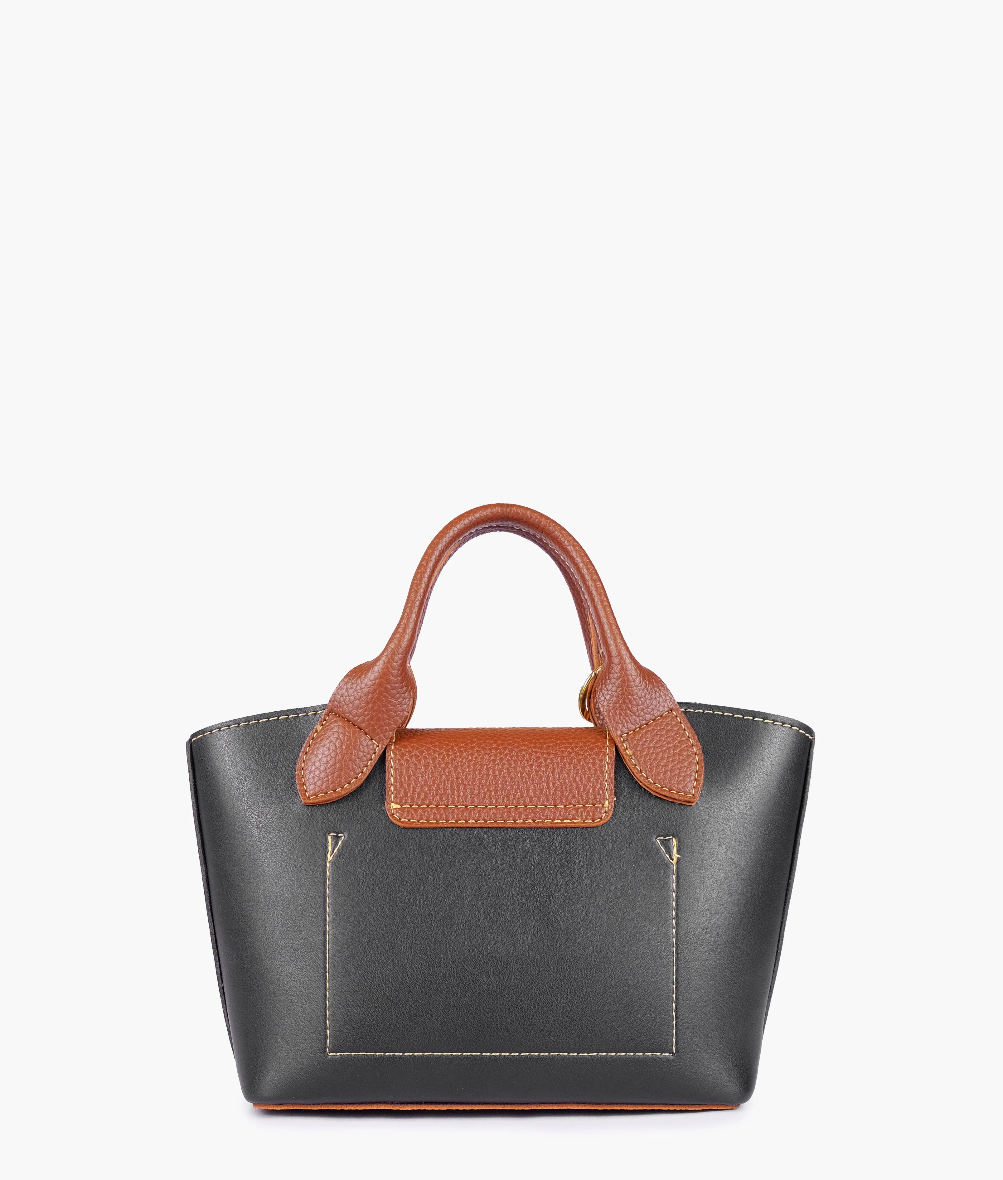 RTW Creation - Black and brown mini top-handle tote bag - Image 4