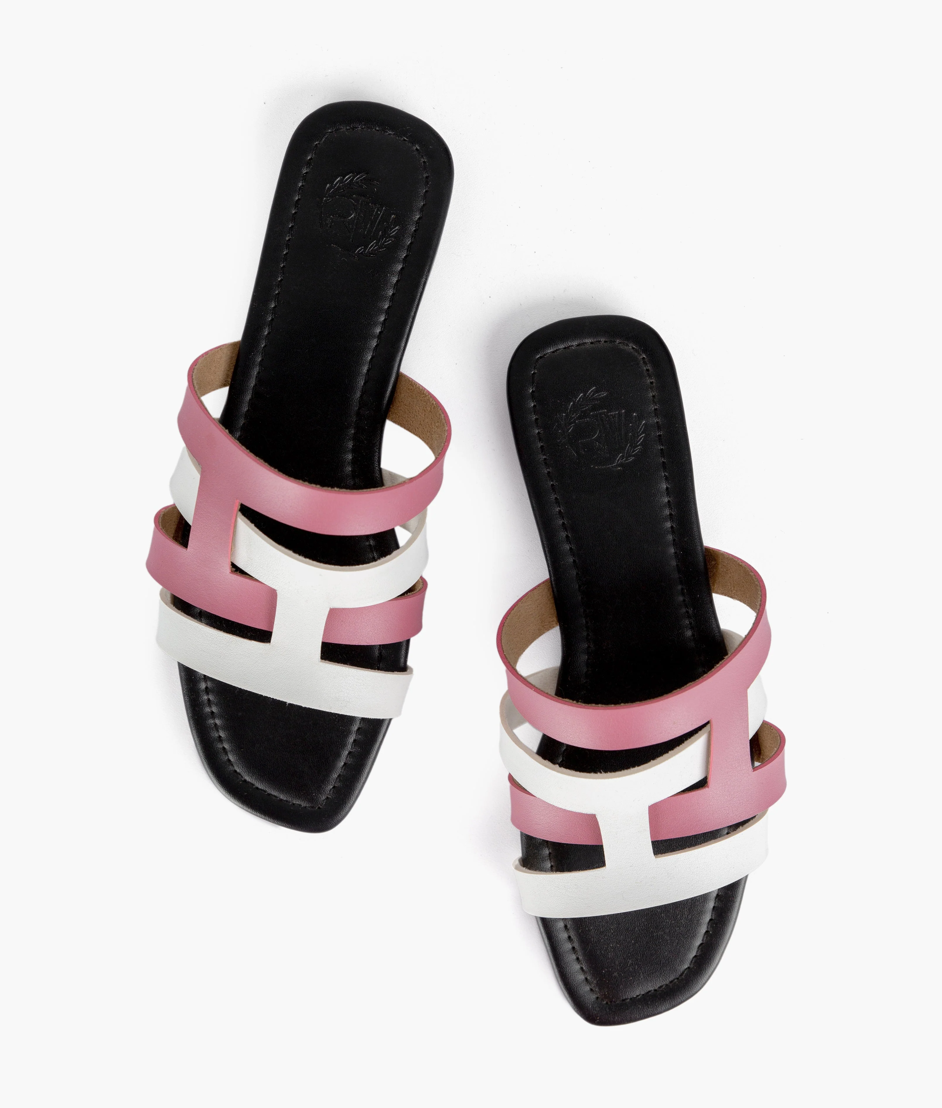 RTW Creation - Pink and white color-blocking flats - Image 3