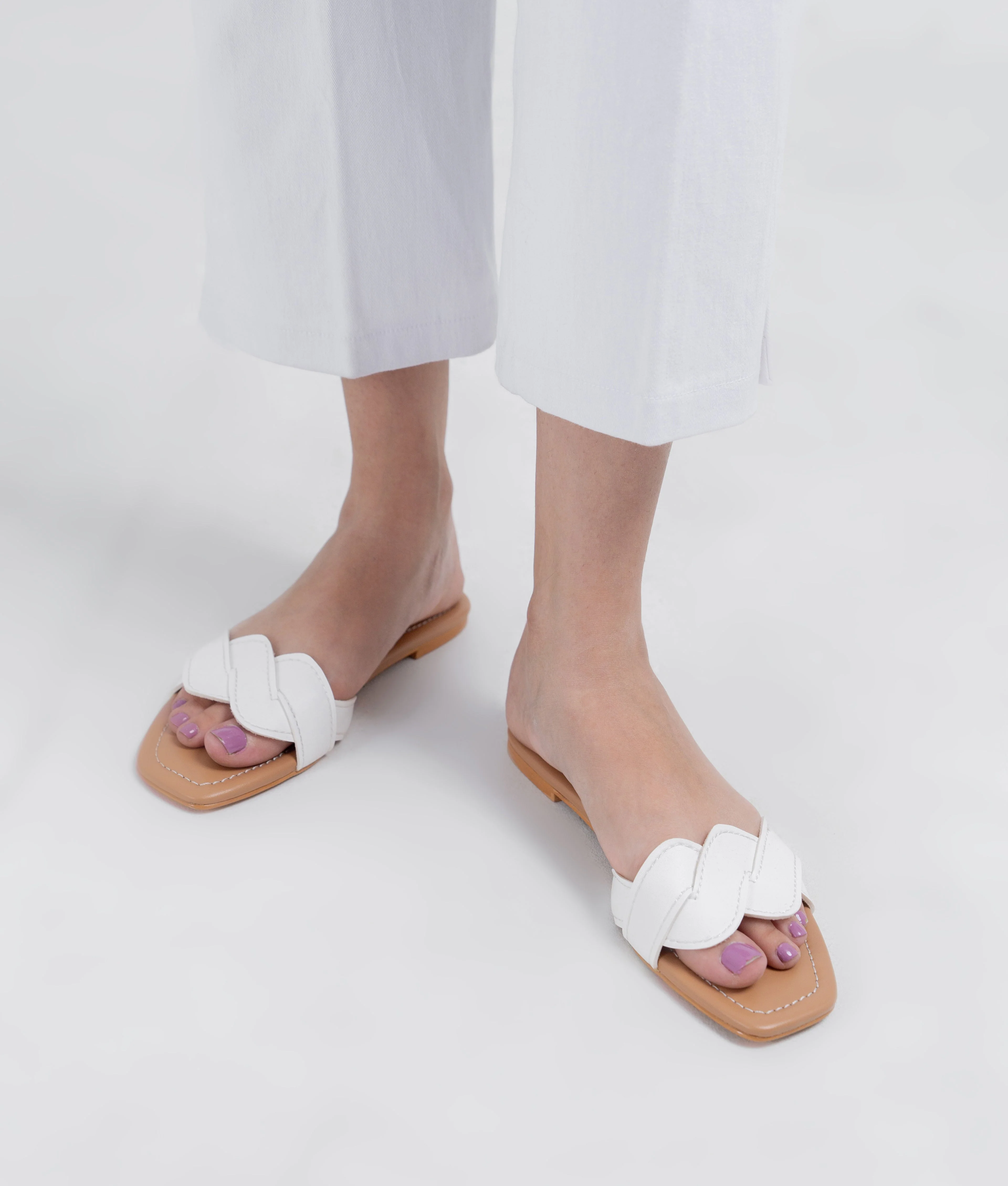 RTW Creation - White cross over flats - Image 6