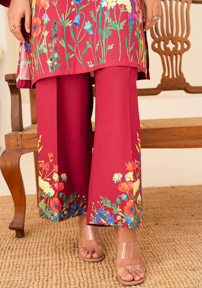 Amal Stitched 2 Piece Summer Cambric Collection-Ruby - Image 5