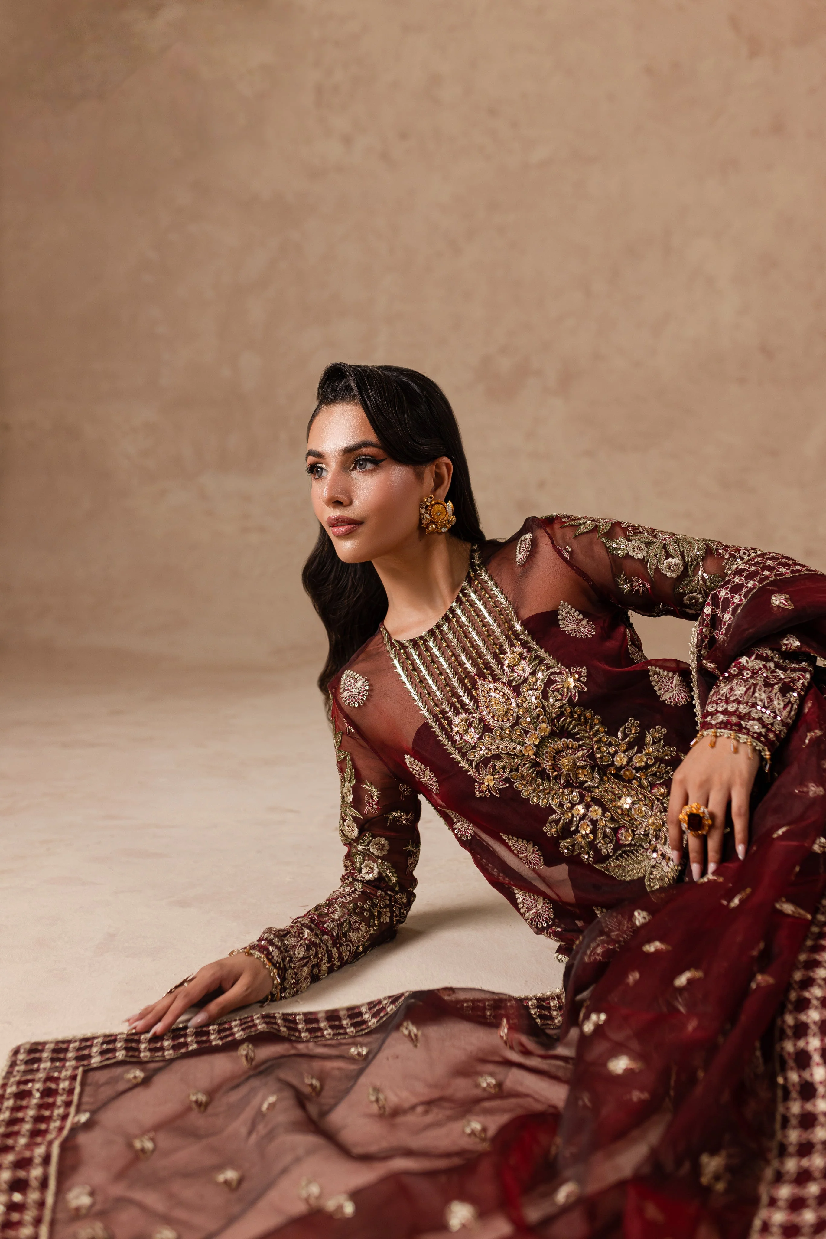 Cherie By Imran Ramzan Unstitched 3 Piece Luxury Formals Suit-Ruby Dream - Image 2